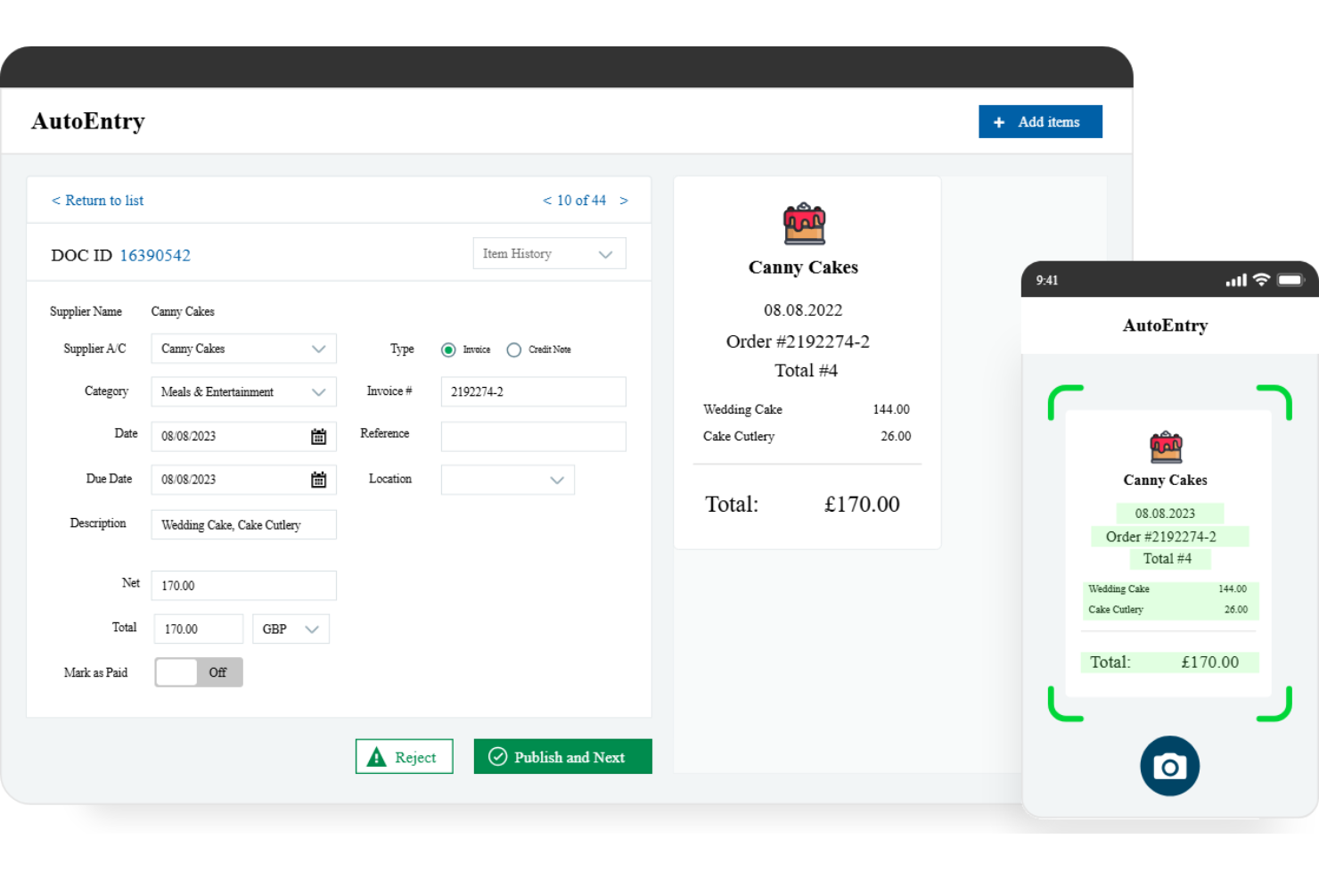 AutoEntry screenshot - 10 aplicaciones para escanear recibos en 2026
