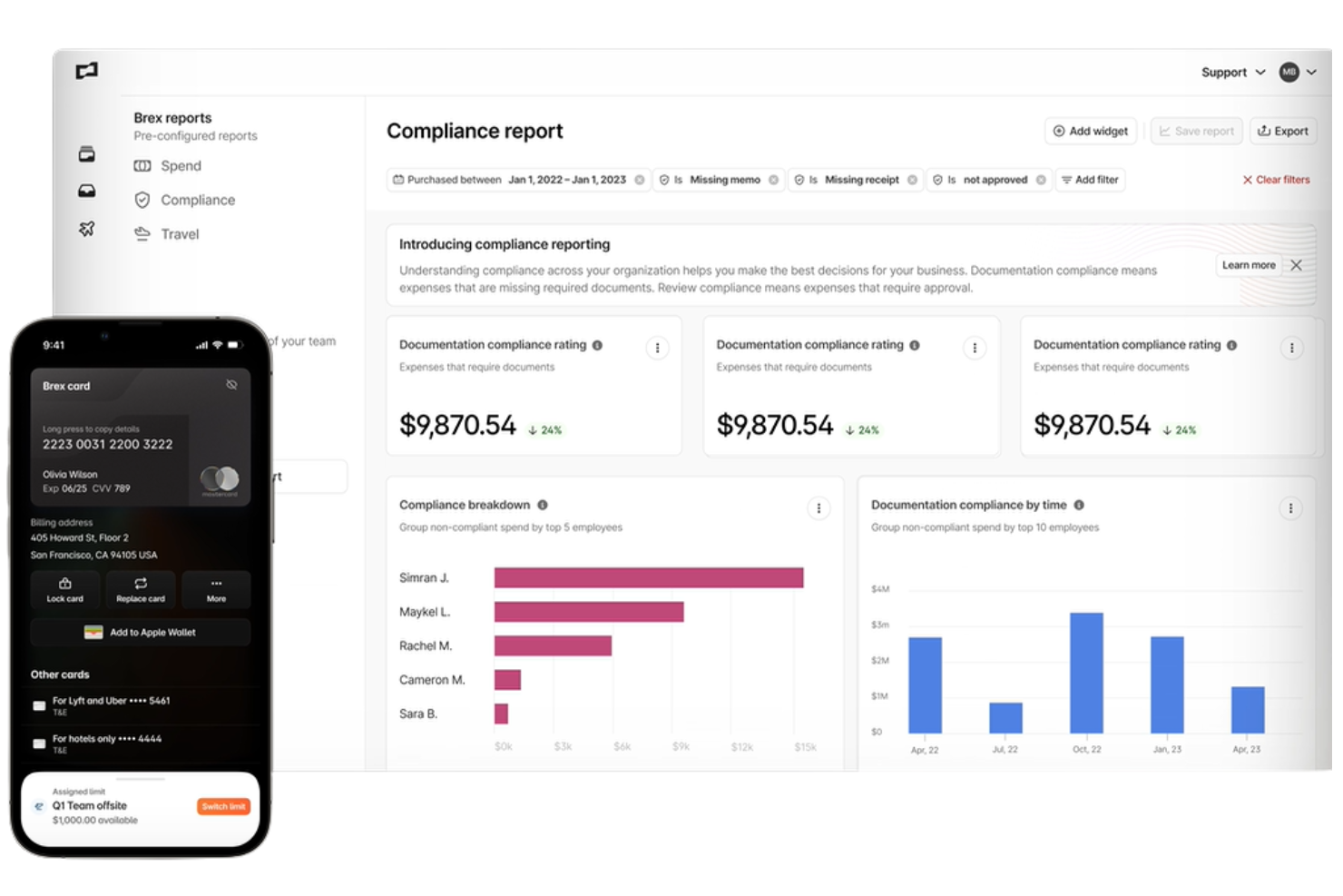 Brex screenshot - 10 Software per la Gestione delle Spese con Carta di Credito per il 2026