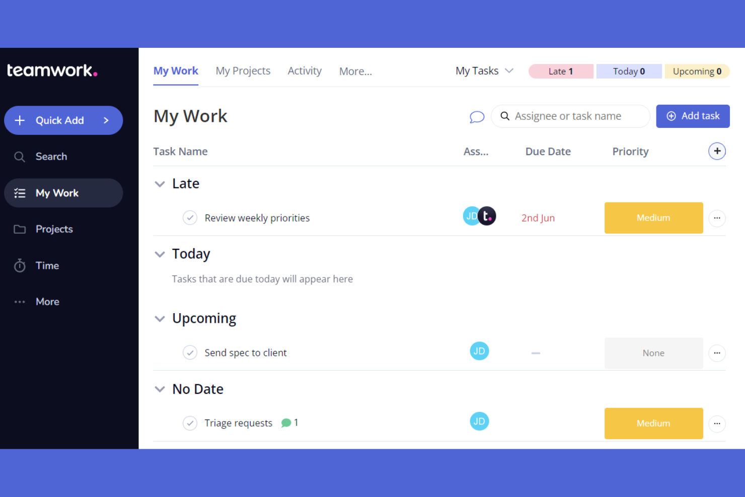 Teamwork.com screenshot - 14 Mejores Alternativas a Smartsheet para 2026