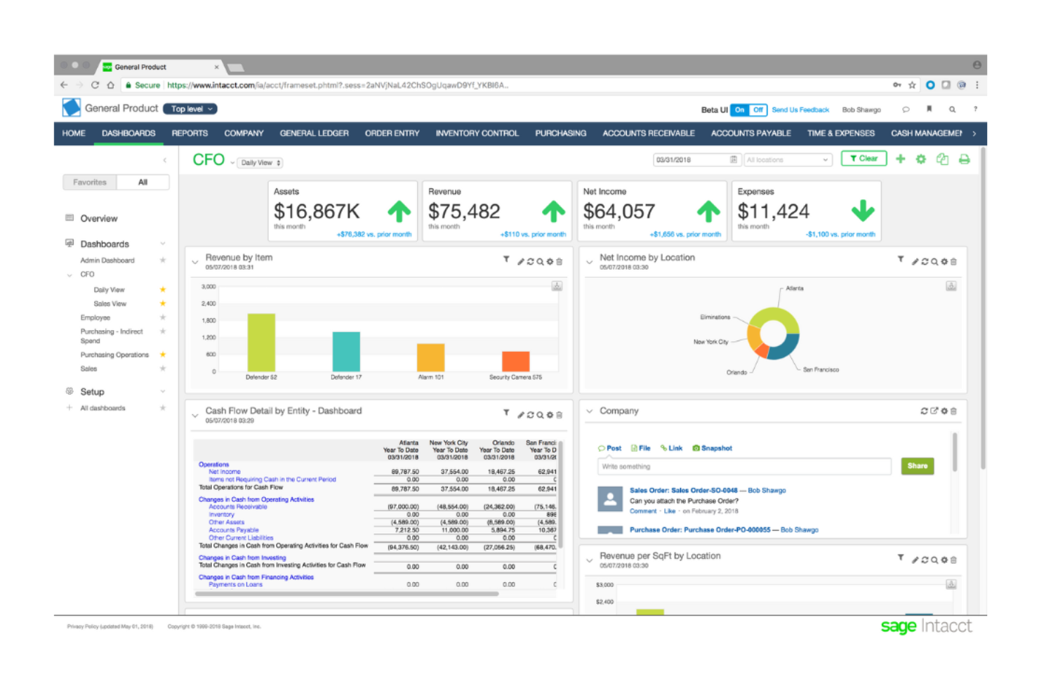 Sage Intacct screenshot - 10 opzioni di software per la gestione delle spese nel settore sanitario nel 2026