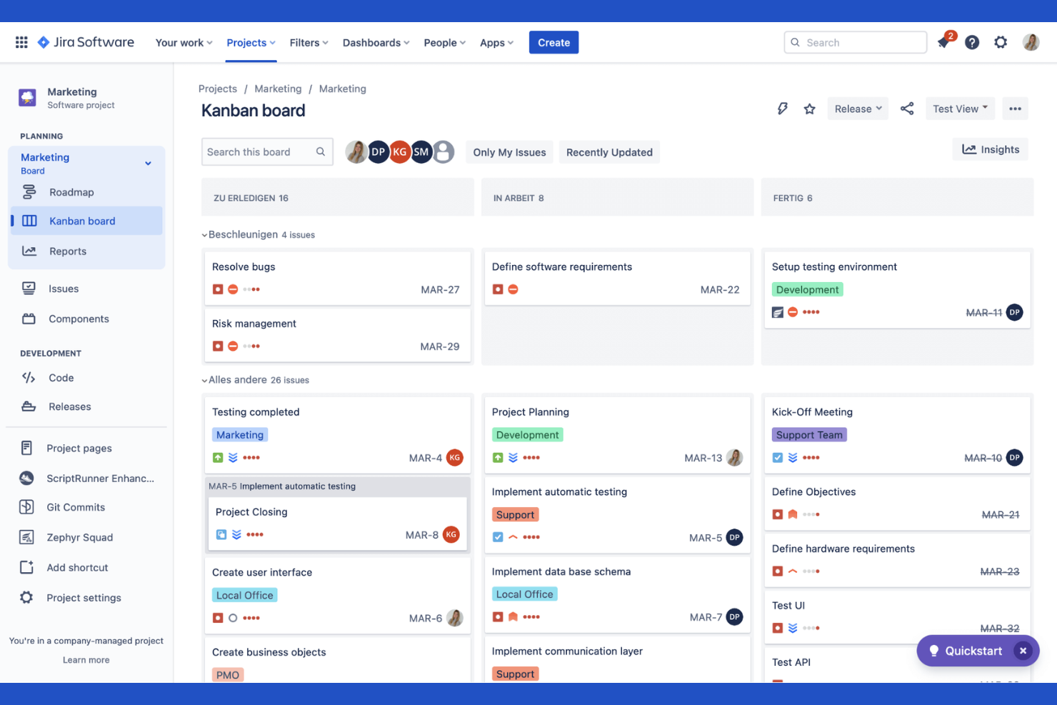 Jira screenshot - 14 Mejores Alternativas a Smartsheet para 2026