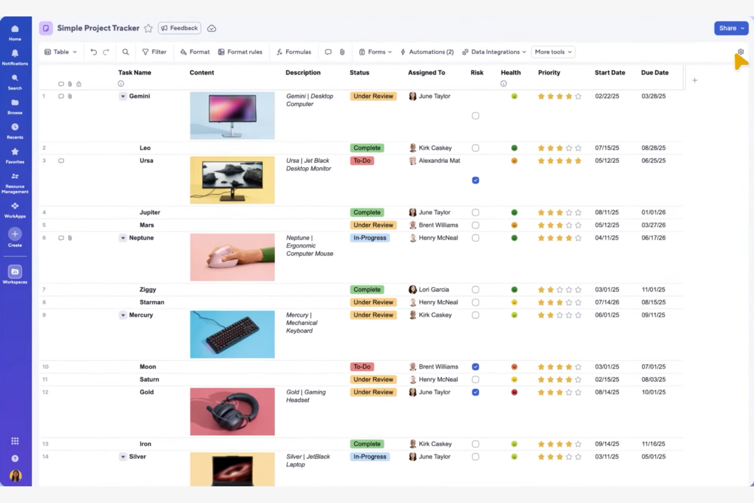 Smartsheet screenshot - 10 alternative a ClickUp nel 2026 per la gestione di progetti e attività