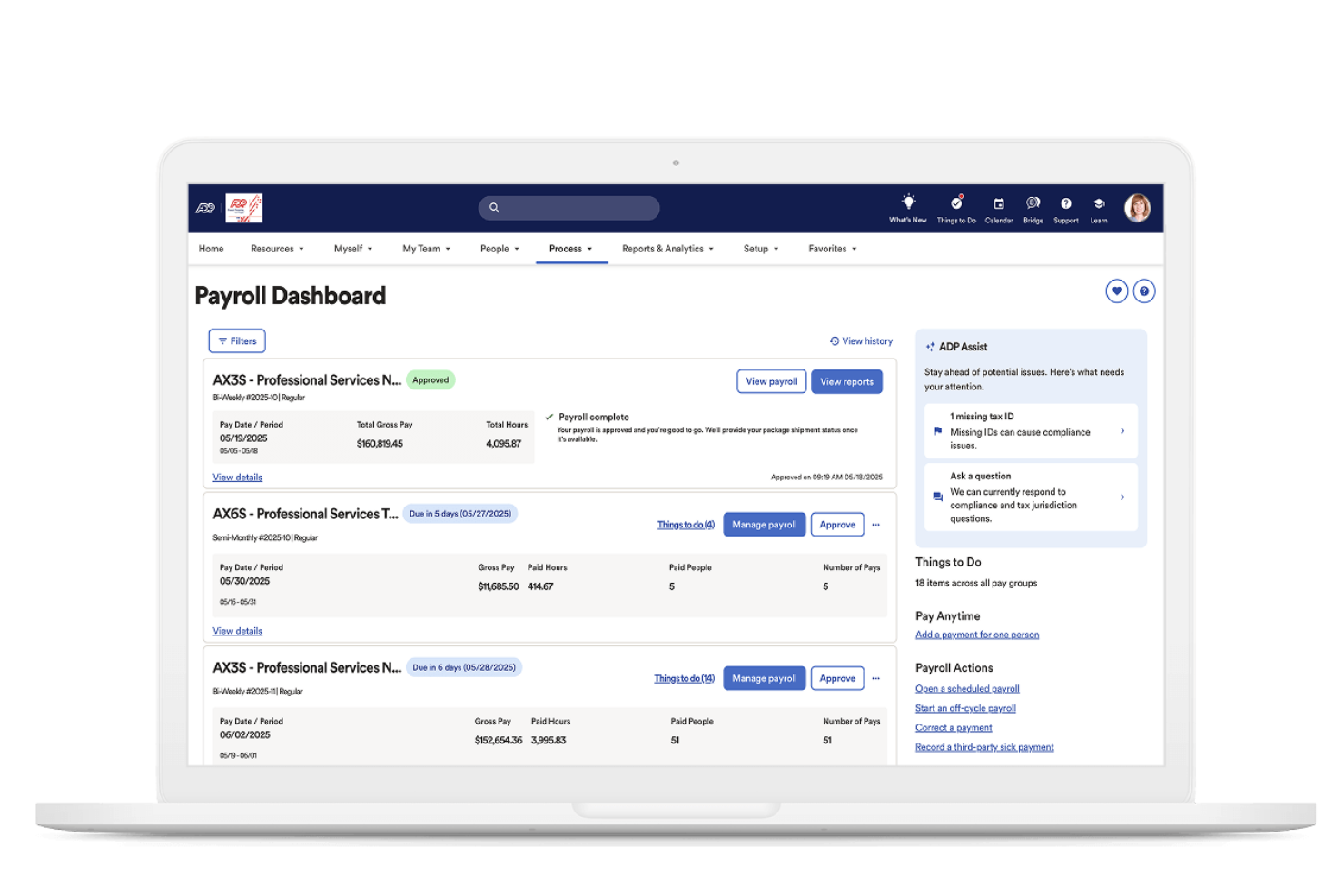 ADP screenshot - 10 alternativas a Rippling para 2026
