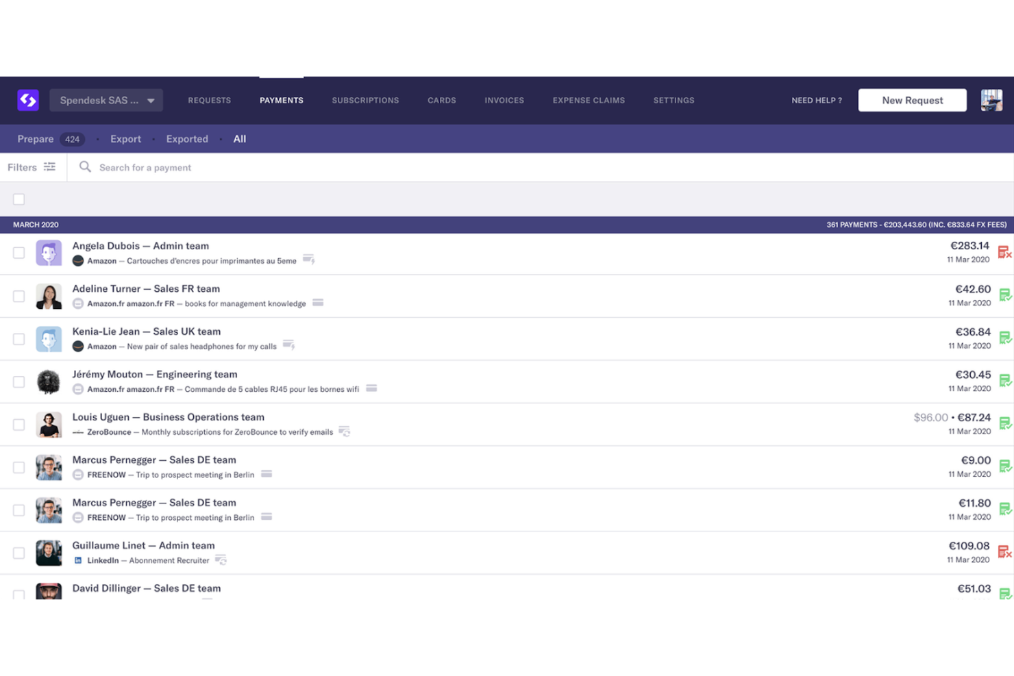 Spendesk screenshot - Le 10 migliori alternative a Brex recensite nel 2026