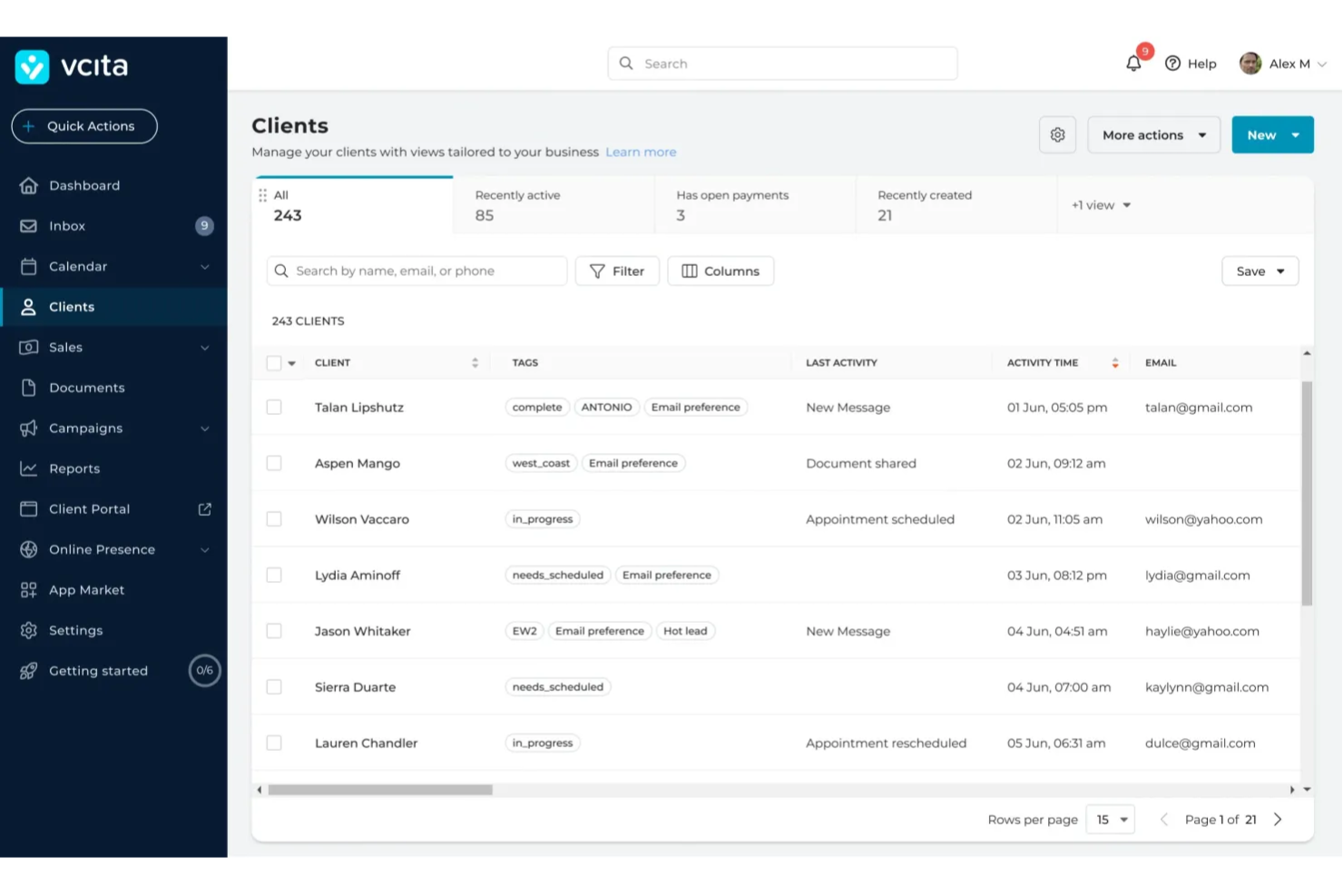 vCita screenshot - Le 10 migliori alternative a Square recensite nel 2026