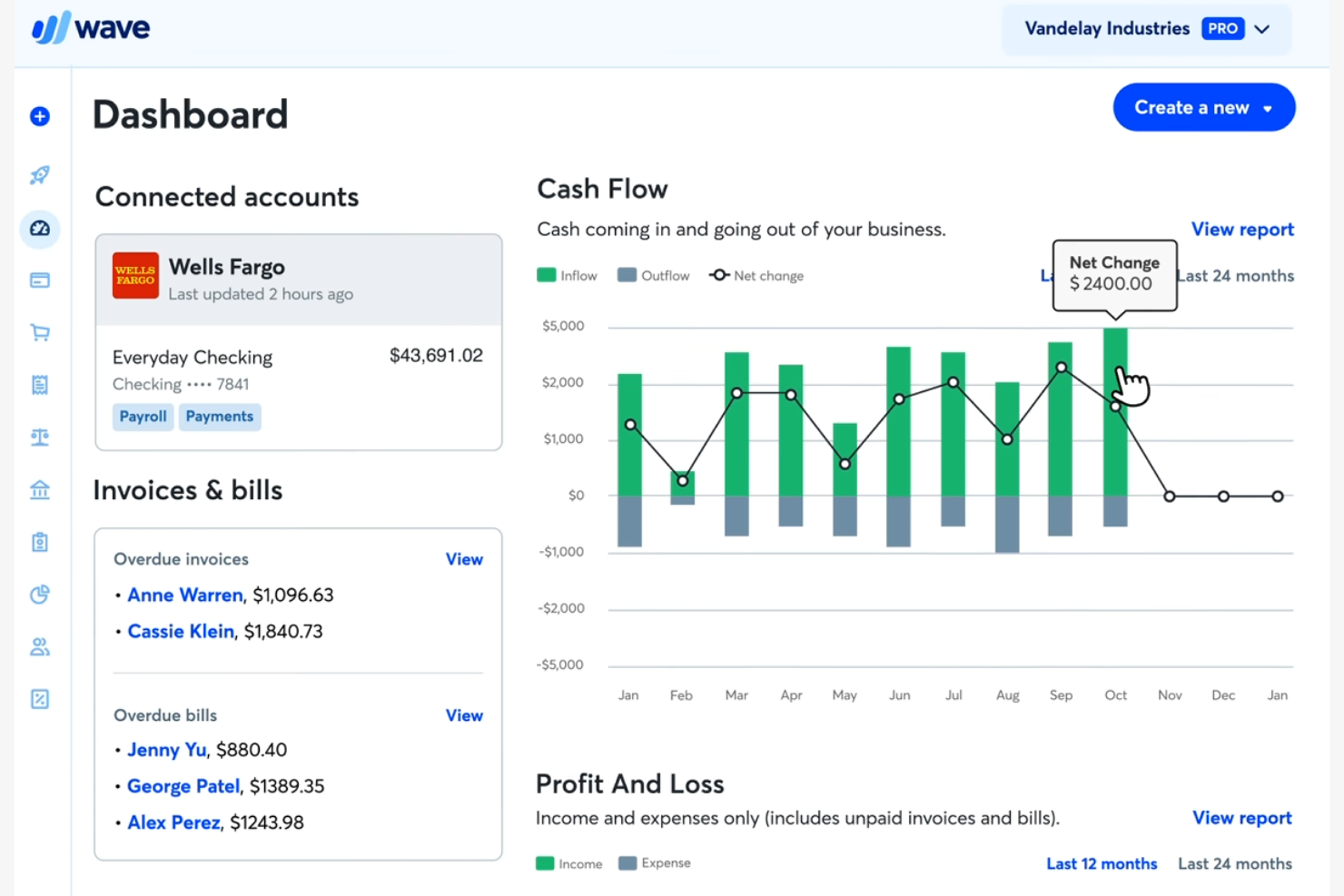 Wave screenshot - 10 Migliori Software di Fatturazione B2B Recensiti nel 2026