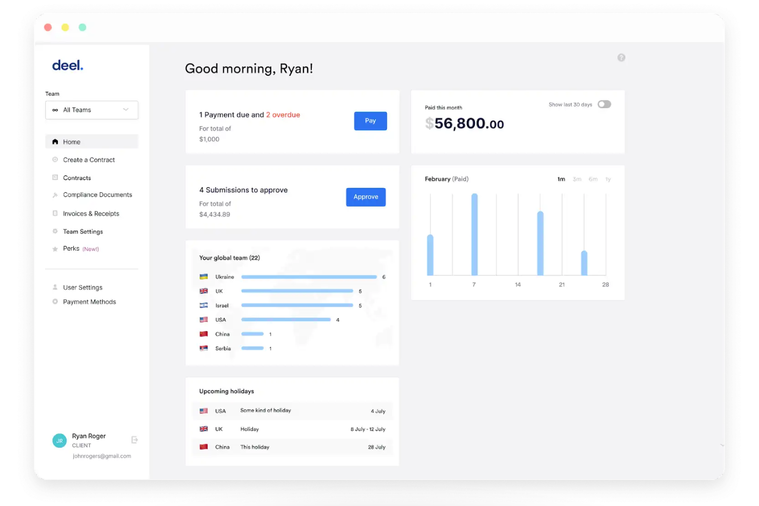 Deel Payroll screenshot - Le 10 migliori alternative a Paycor recensite nel 2026