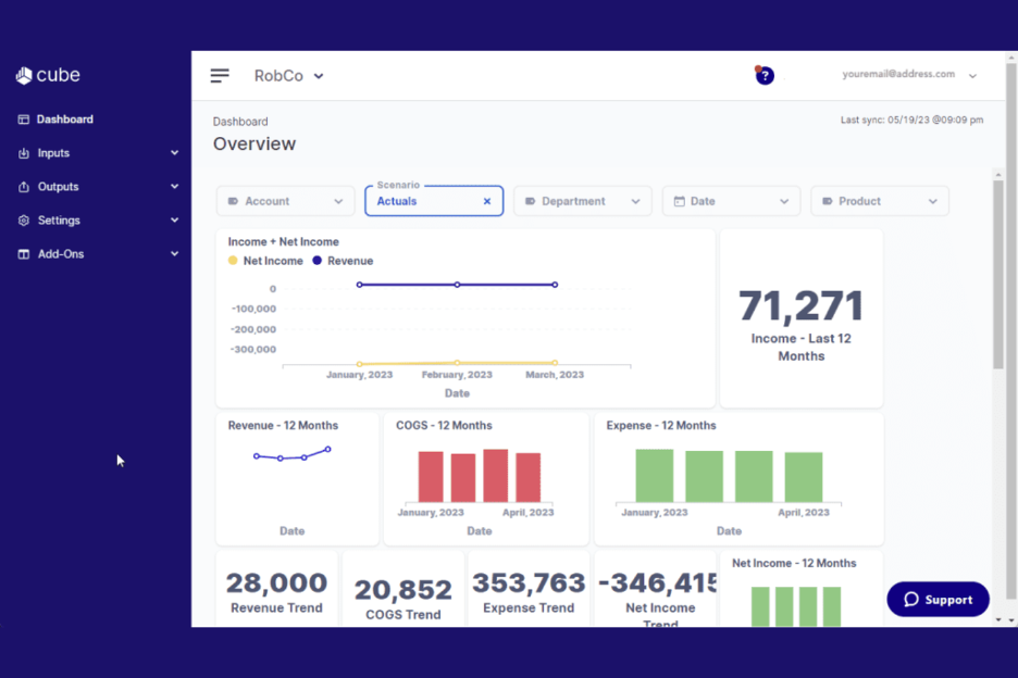 Cube Software screenshot - I 10 migliori software di budgeting e previsione per il 2026