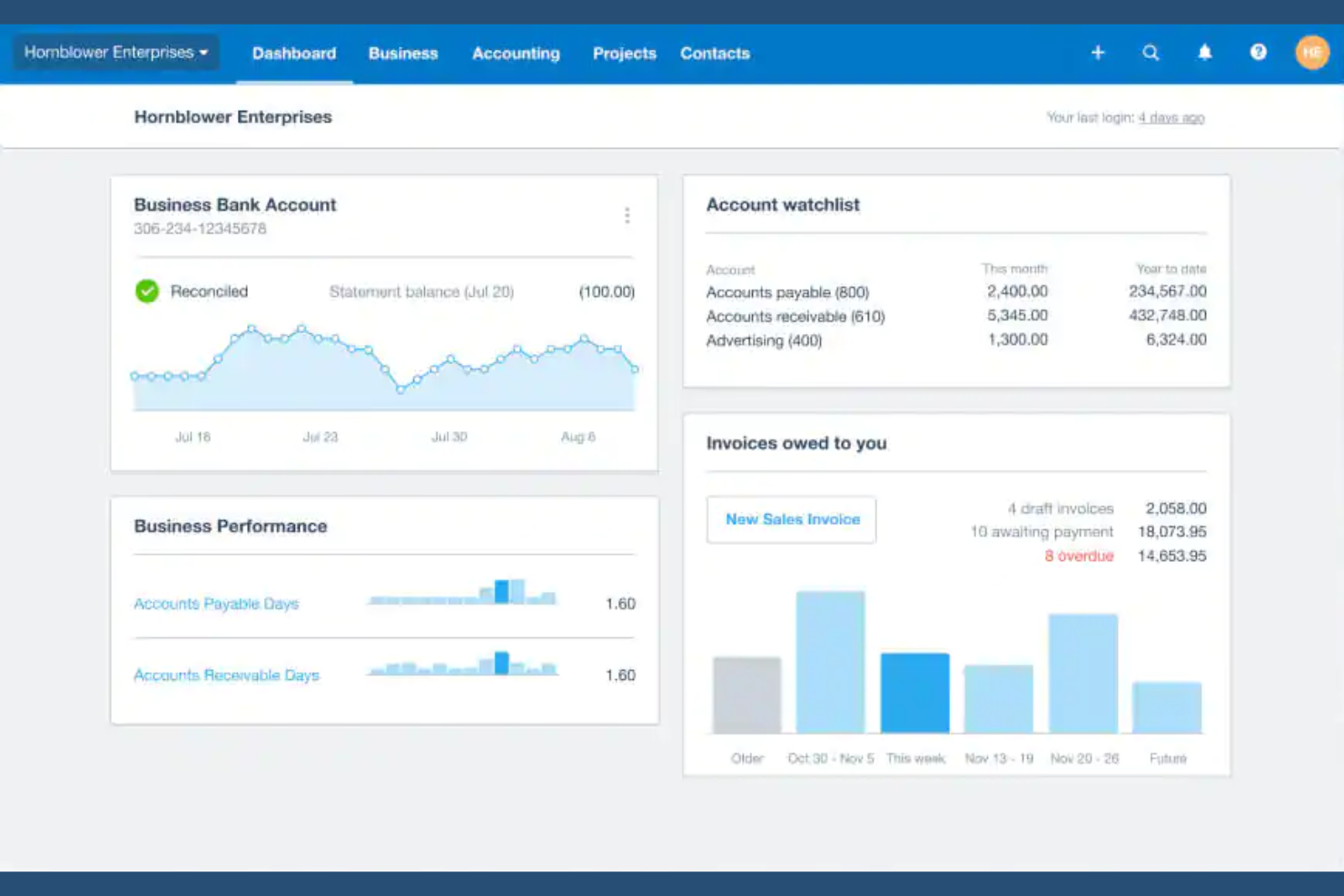 Xero screenshot - Le 10 migliori soluzioni software per la gestione della liquidità recensite nel 2026