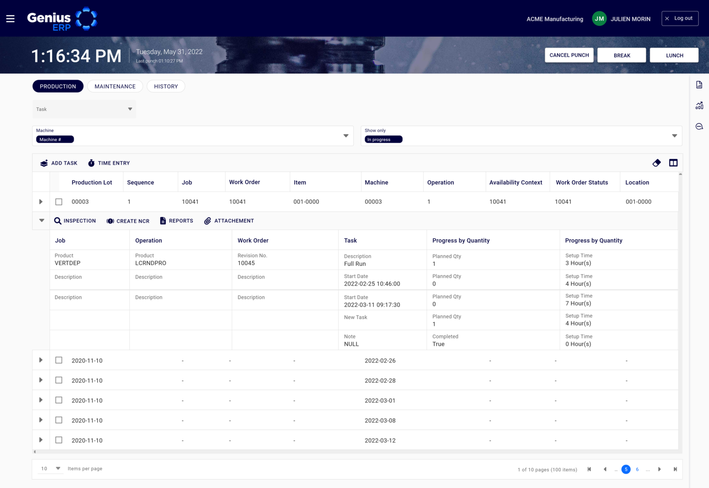 Genius ERP screenshot - Le 10 migliori soluzioni software ERP con IA recensite nel 2026