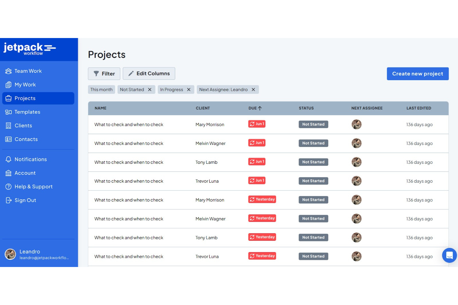 Jetpack Workflow screenshot - Le 10 migliori soluzioni software per commercialisti valutate nel 2026
