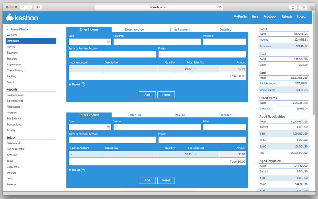 Kashoo screenshot - Le 10 migliori soluzioni di software di contabilità per il commercio al dettaglio recensite nel 2026
