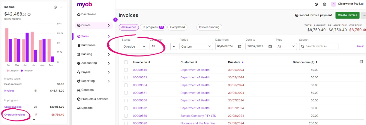 MYOB screenshot - 10 Mejores Alternativas a Wave Accounting Analizadas en 2026