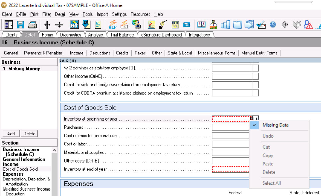 Lacerte Tax screenshot - 10 Mejores Programas de Impuestos para Pequeñas Empresas Revisados en 2026