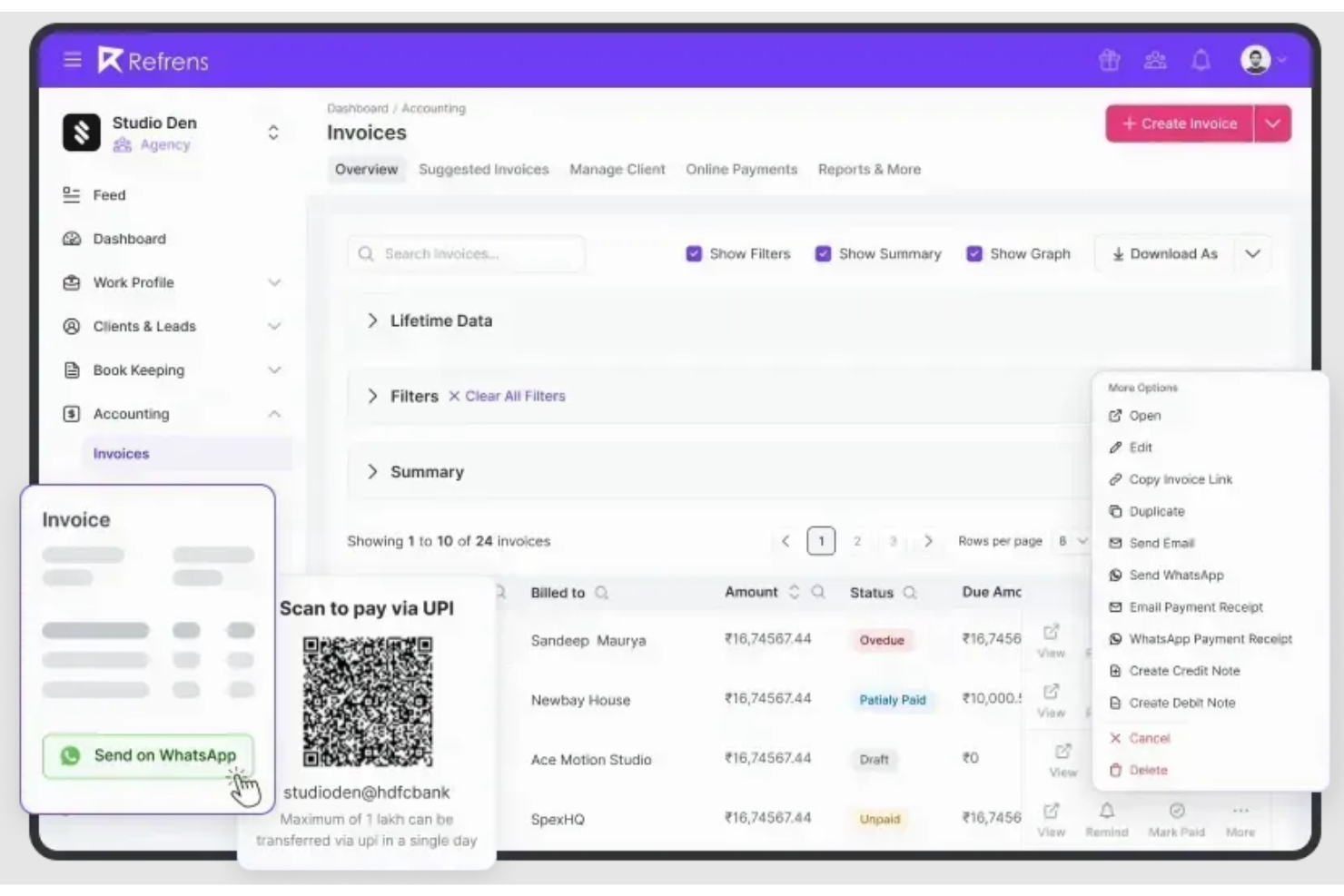 Refrens screenshot - Las 10 mejores soluciones de software de contabilidad B2B analizadas en 2026