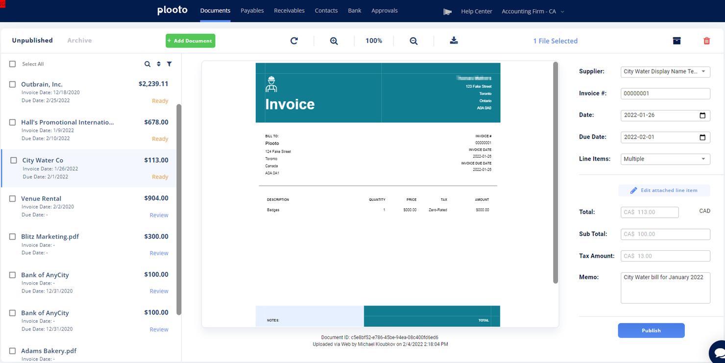 Plooto screenshot - Le 10 Migliori Soluzioni di Software Contabile per il Settore Sanitario del 2026