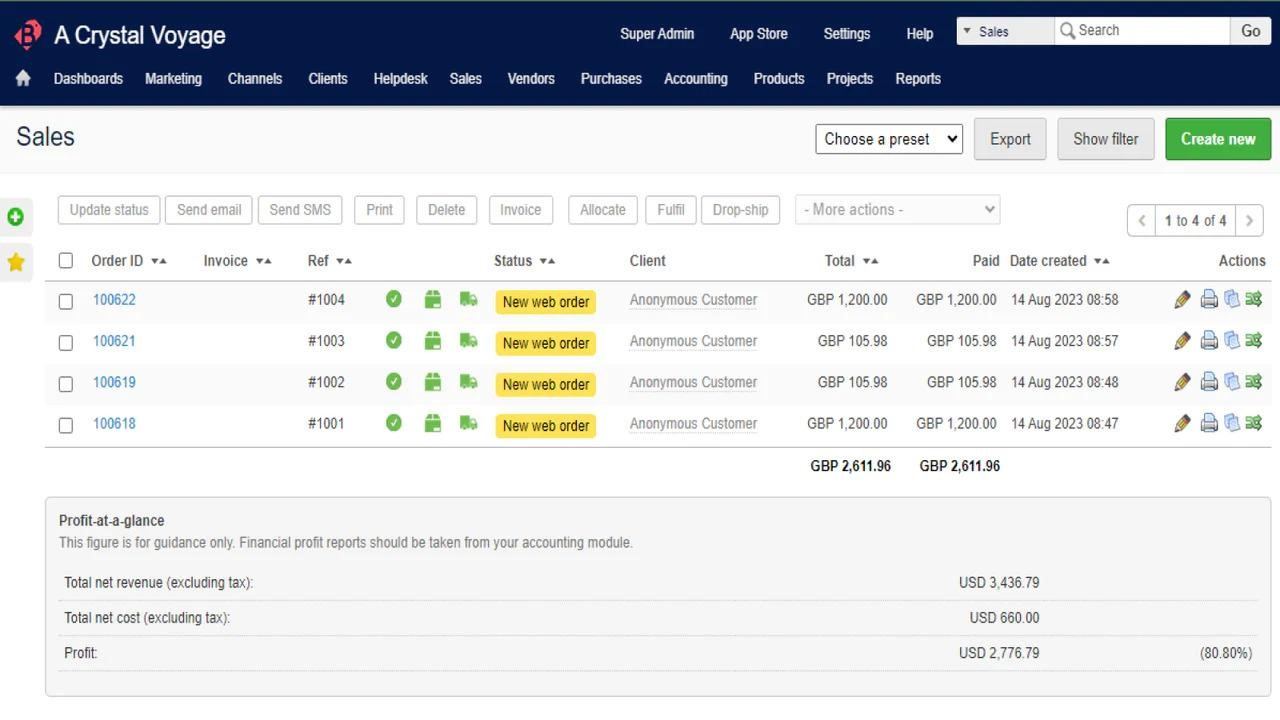 Brightpearl screenshot - Le 10 migliori soluzioni ERP per ecommerce recensite nel 2026
