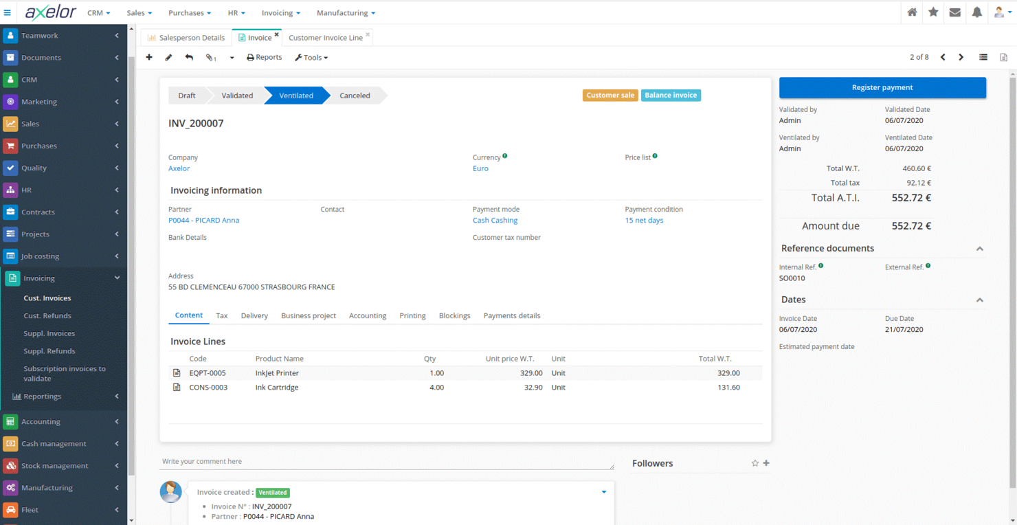 Axelor screenshot - Le 10 migliori soluzioni ERP per ecommerce recensite nel 2026