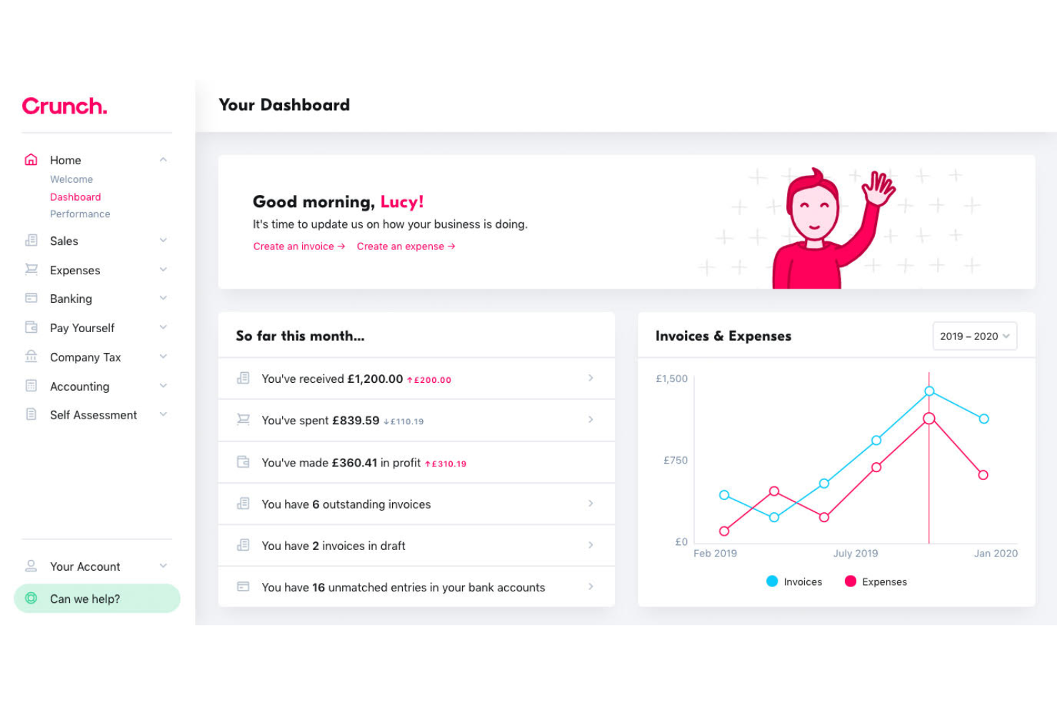 Crunch screenshot - Le 10 migliori alternative a FreeAgent recensite nel 2026