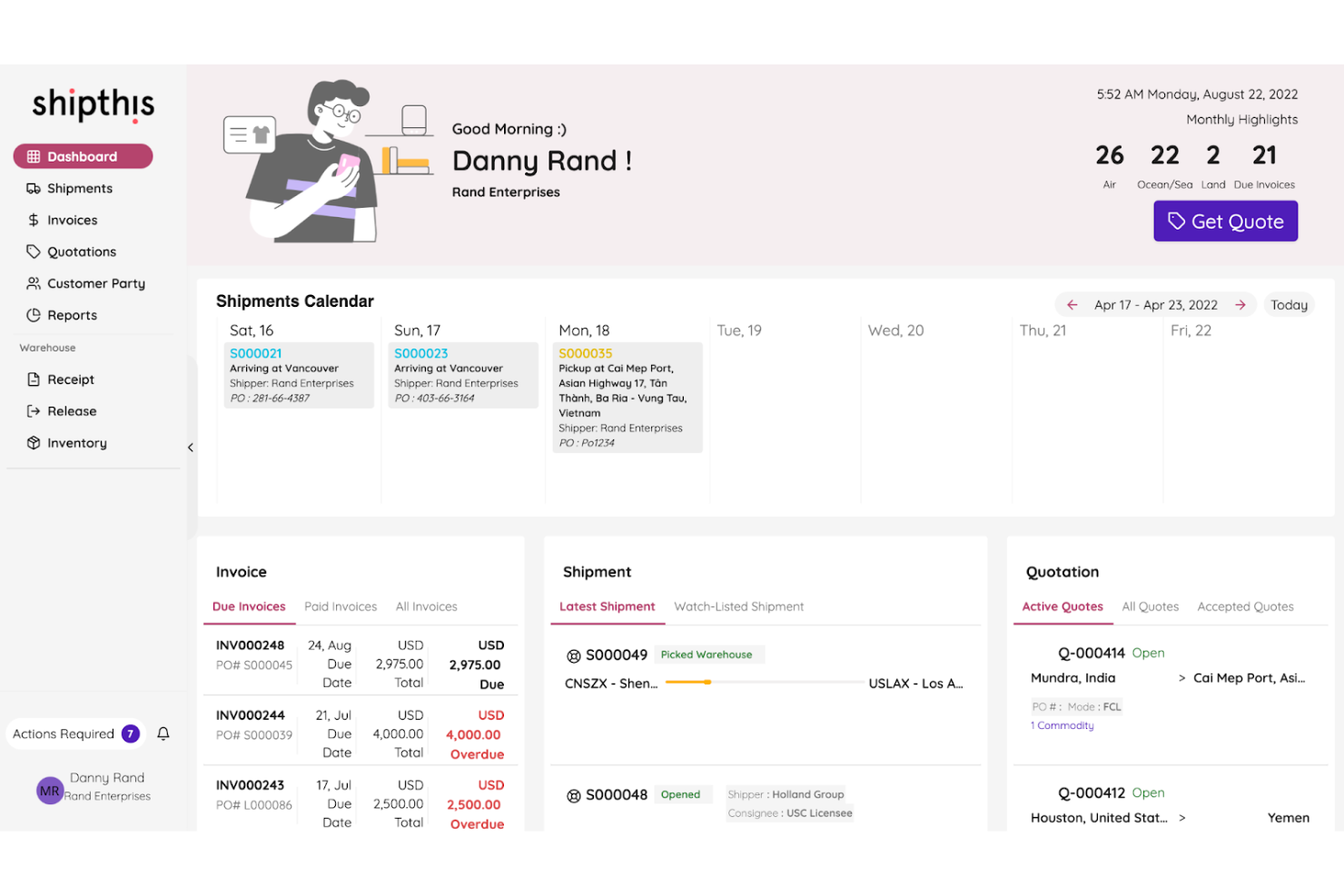 Shipthis screenshot - Le 10 Migliori Soluzioni di Software Contabile per la Logistica nel 2026