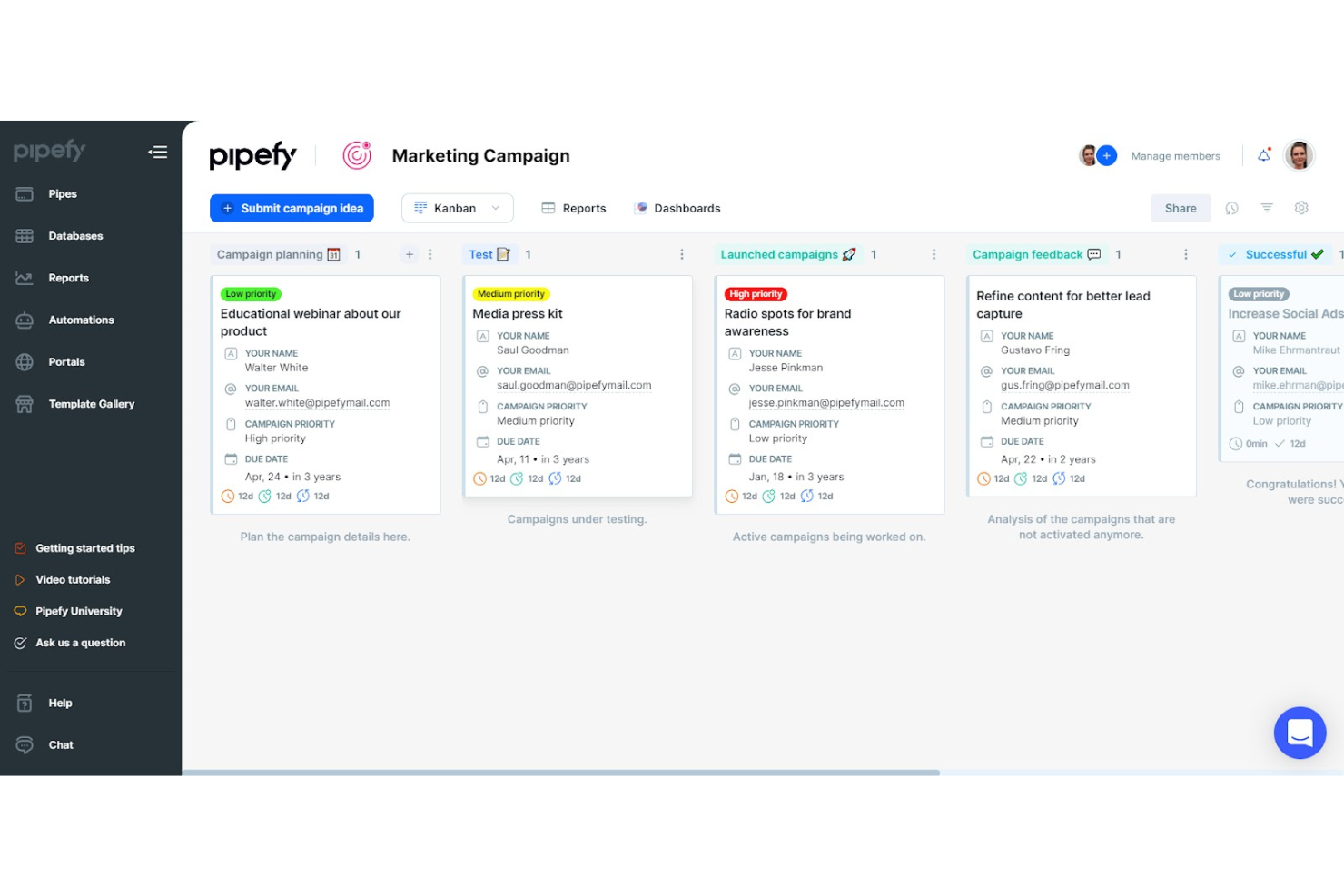 Pipefy Procure-to-Pay screenshot - Los 10 mejores programas gratuitos de órdenes de compra analizados en 2026
