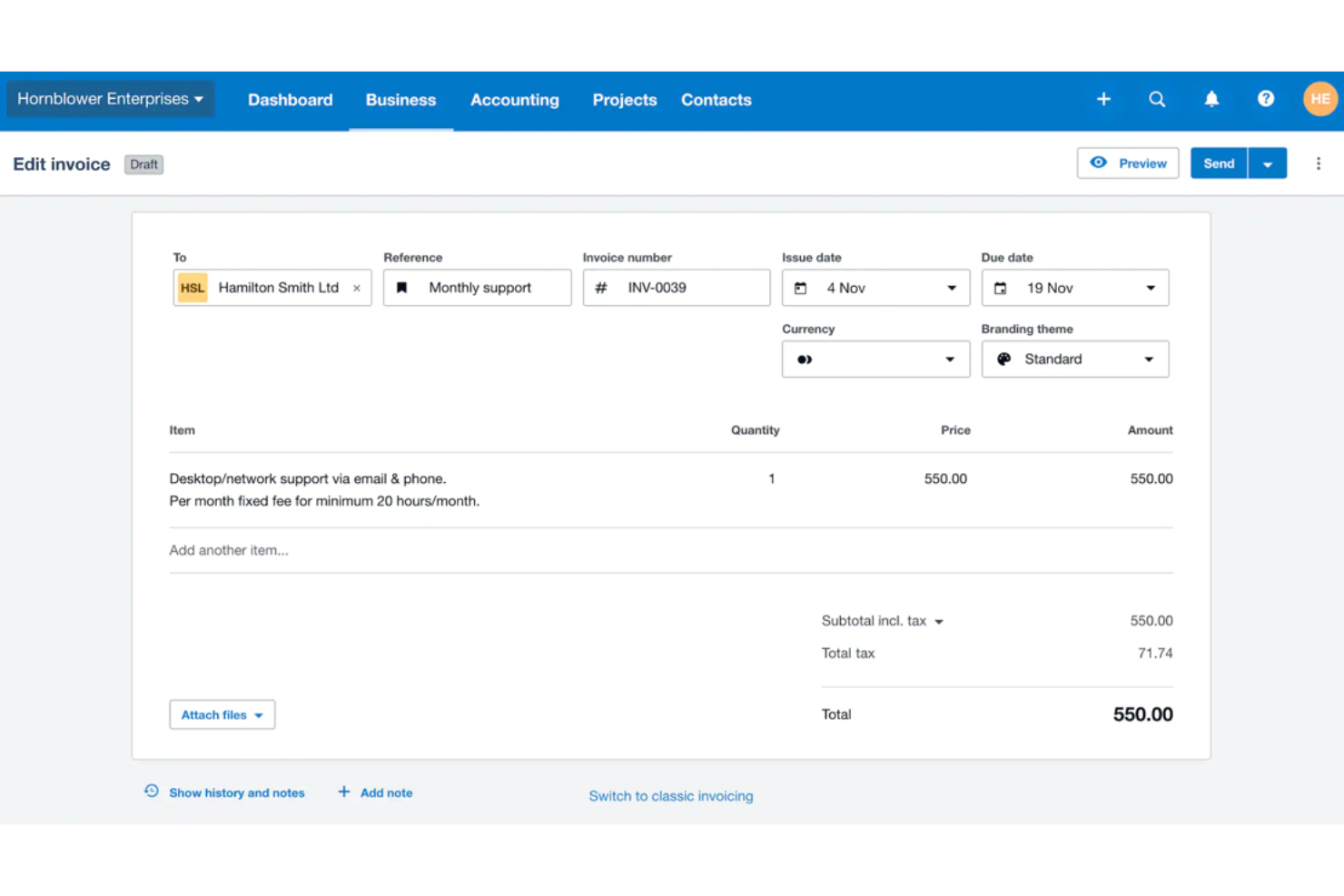 Xero screenshot - Los 10 Mejores Programas de Contabilidad para Logística Revisados en 2026