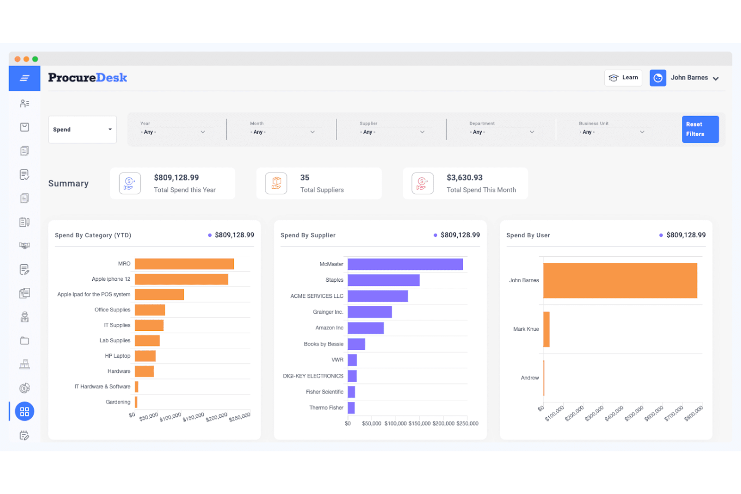 ProcureDesk screenshot - Le 10 migliori soluzioni gratuite per creare ordini d’acquisto nel 2026