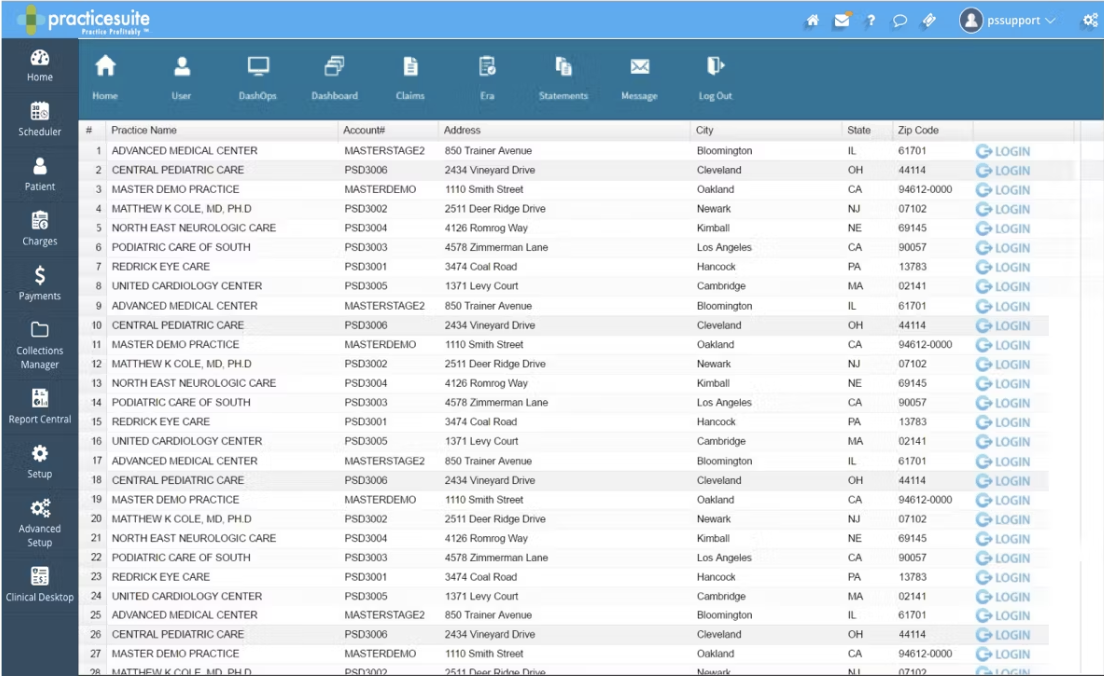 PracticeSuite screenshot - Le 10 Migliori Soluzioni di Fatturazione Medica Recensite nel 2026