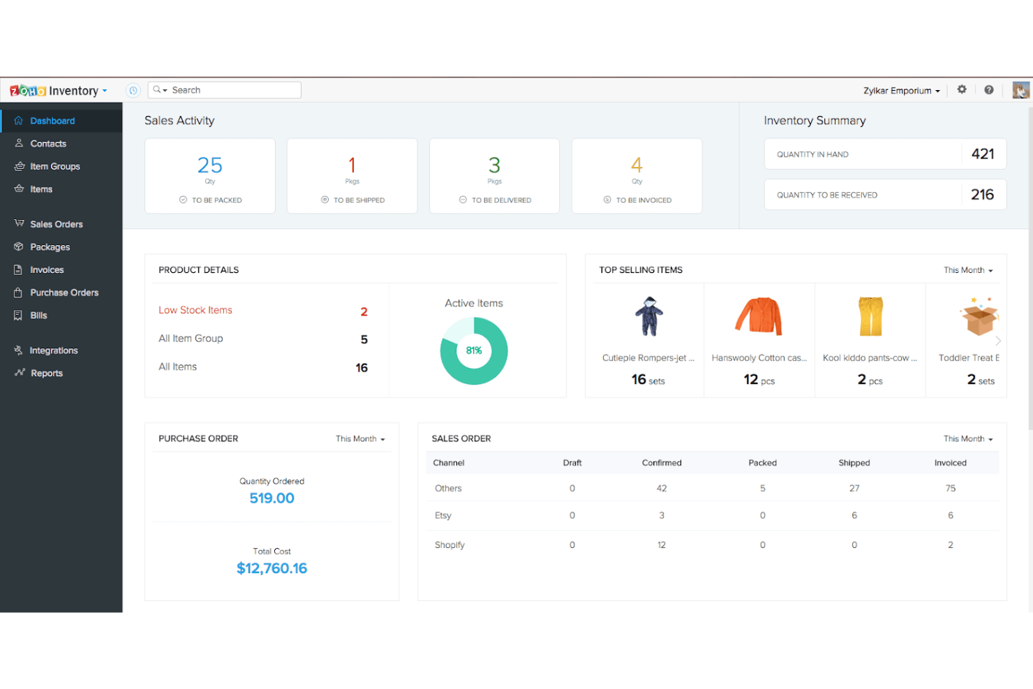 Zoho Books screenshot - Le 10 migliori soluzioni software di contabilità per vendite dirette recensite nel 2026