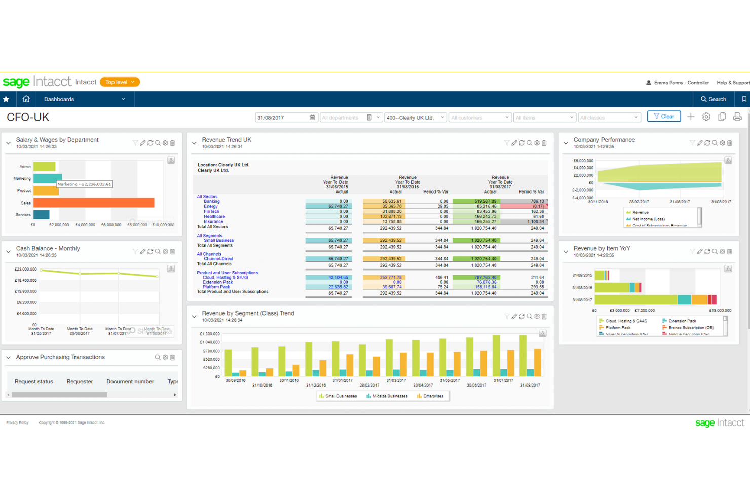 Sage Intacct screenshot - Los 10 mejores programas de conciliación de cuentas analizados en 2026