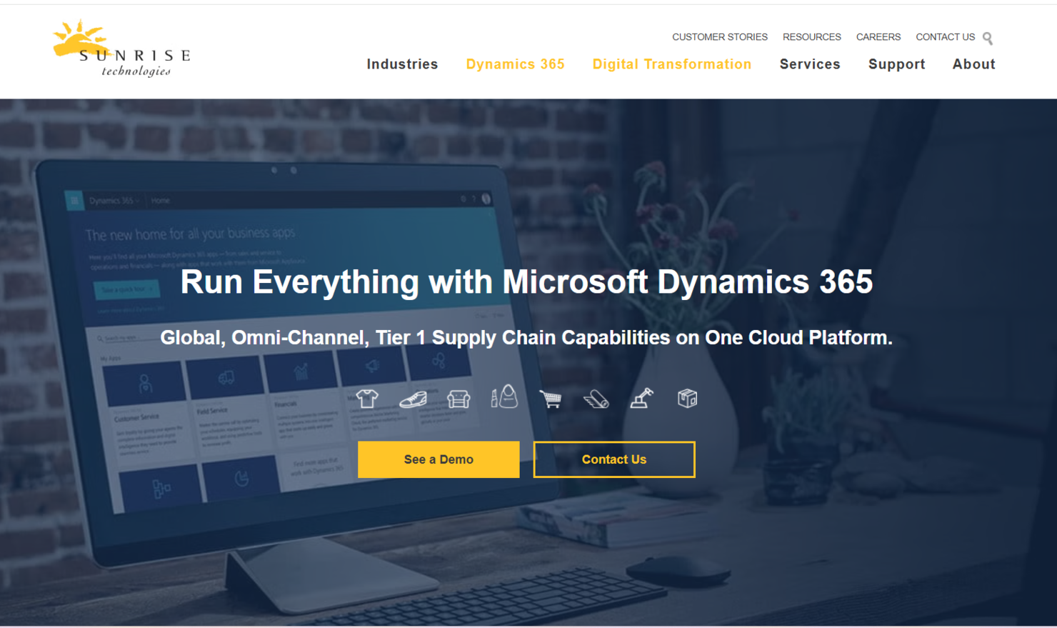 Sunrise Technologies screenshot - 10 Mejores Distribuidores de Microsoft Dynamics Revisados en 2026