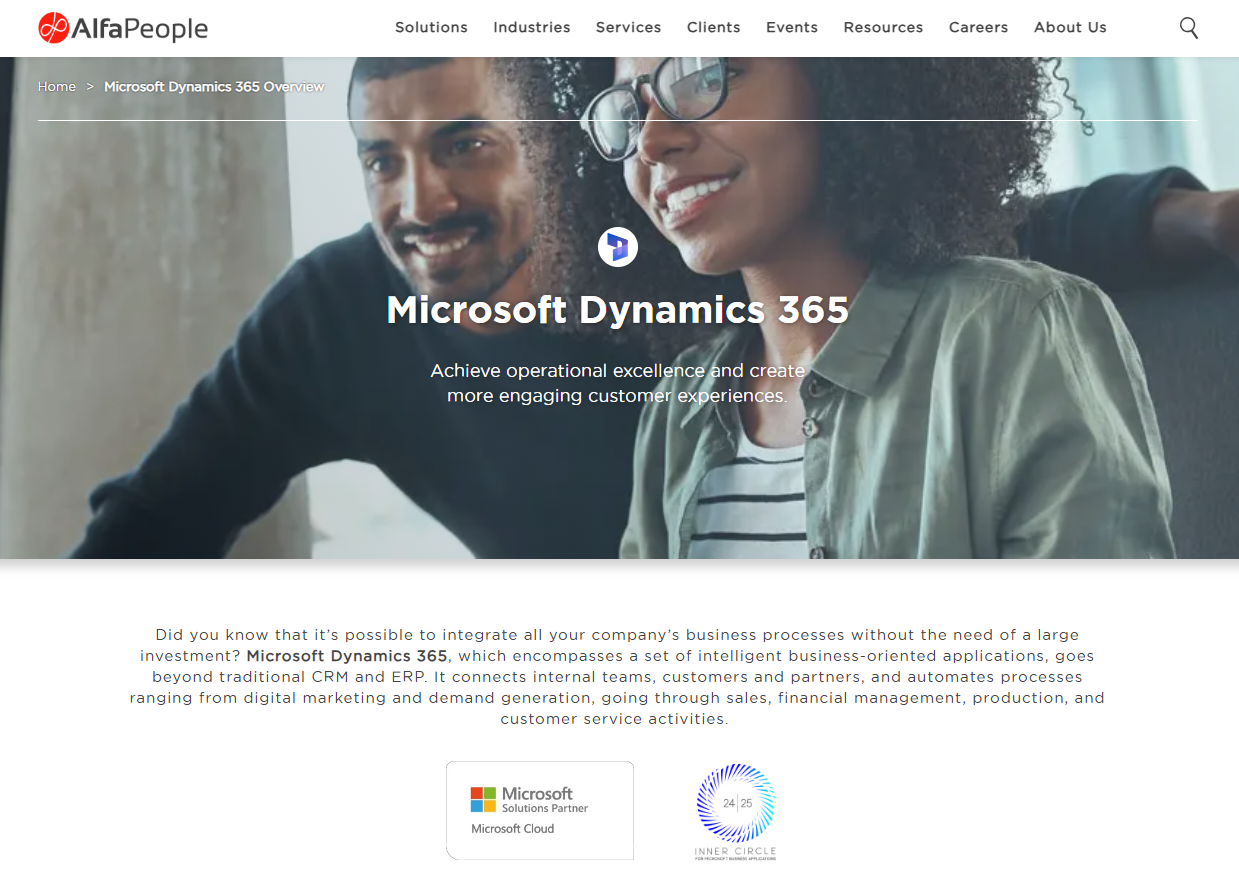 AlfaPeople AMS screenshot - 10 Mejores Distribuidores de Microsoft Dynamics Revisados en 2026