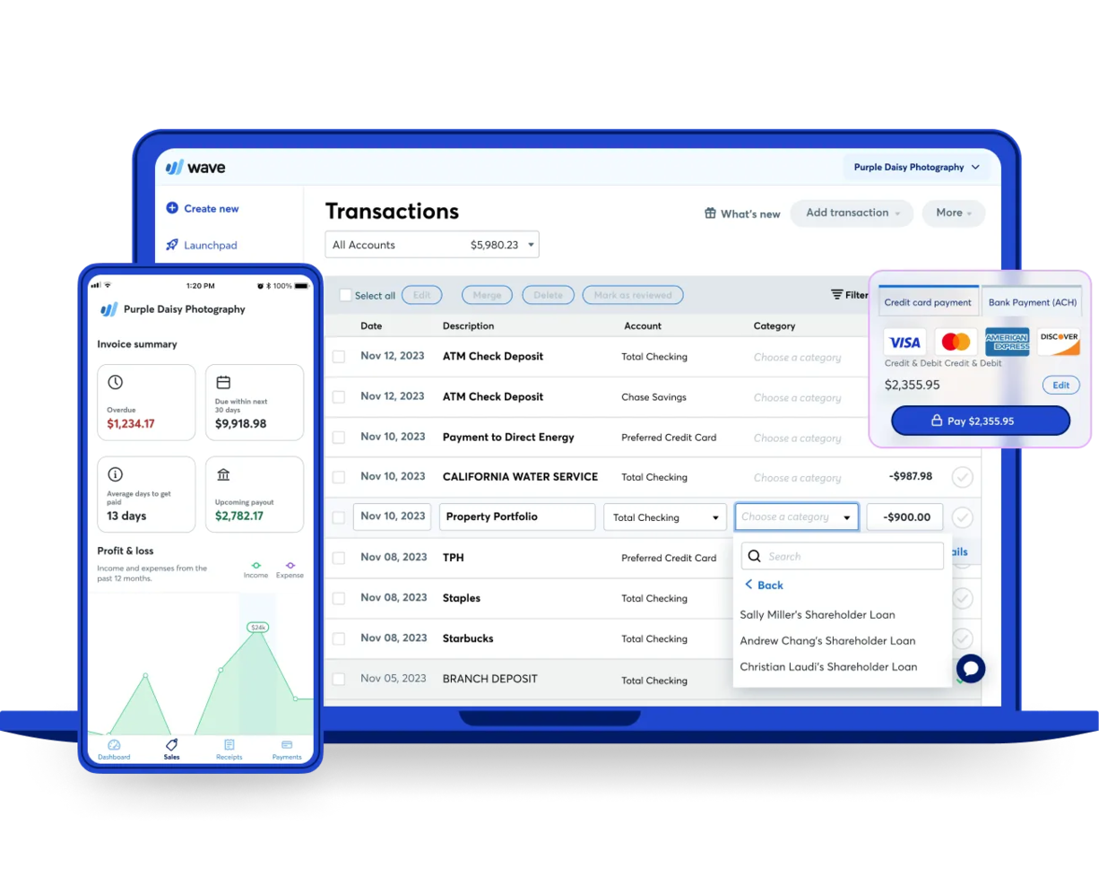 Wave screenshot - Los 10 mejores programas de contabilidad para servicios profesionales de 2026