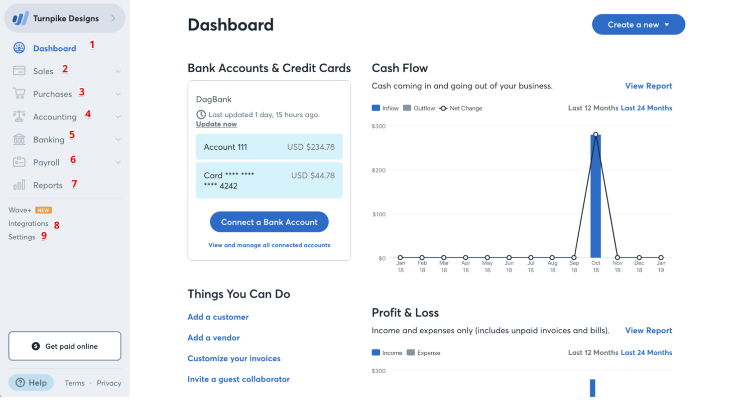 Wave screenshot - Las 10 Mejores Soluciones de Software de Contabilidad de Inventarios Analizadas en 2026