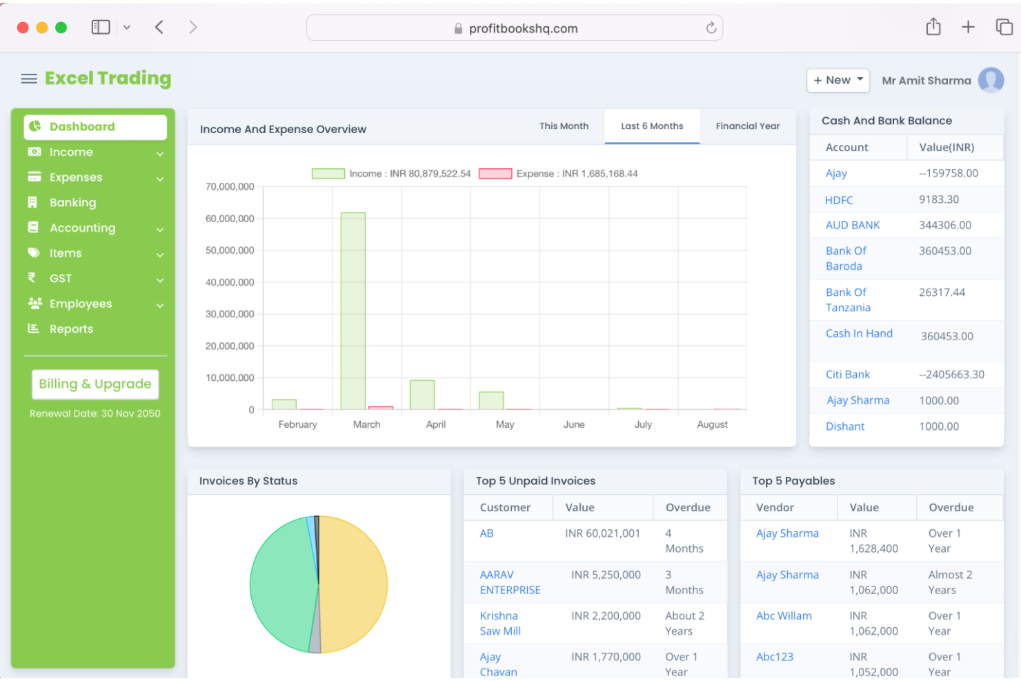 ProfitBooks screenshot - 10 Mejores Alternativas a Xero Analizadas para 2026