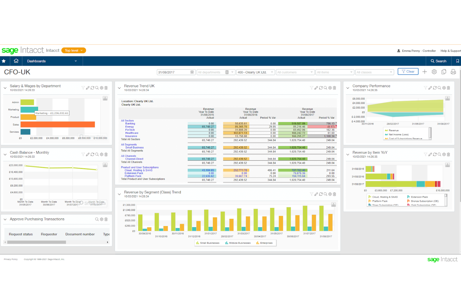 Sage Intacct screenshot - 10 Mejores Alternativas a Xero Analizadas para 2026