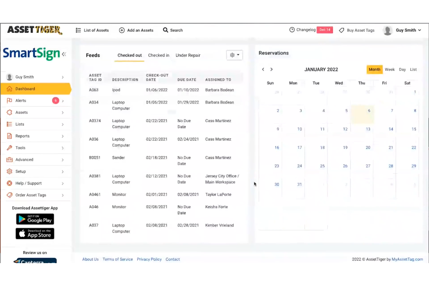 AssetTiger screenshot - 24 Migliori Strumenti di Gestione delle Risorse Aziendali per il 2026