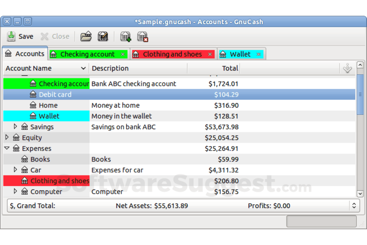 GnuCash screenshot - 10 Mejores Programas de Contabilidad para PC Revisados en 2026