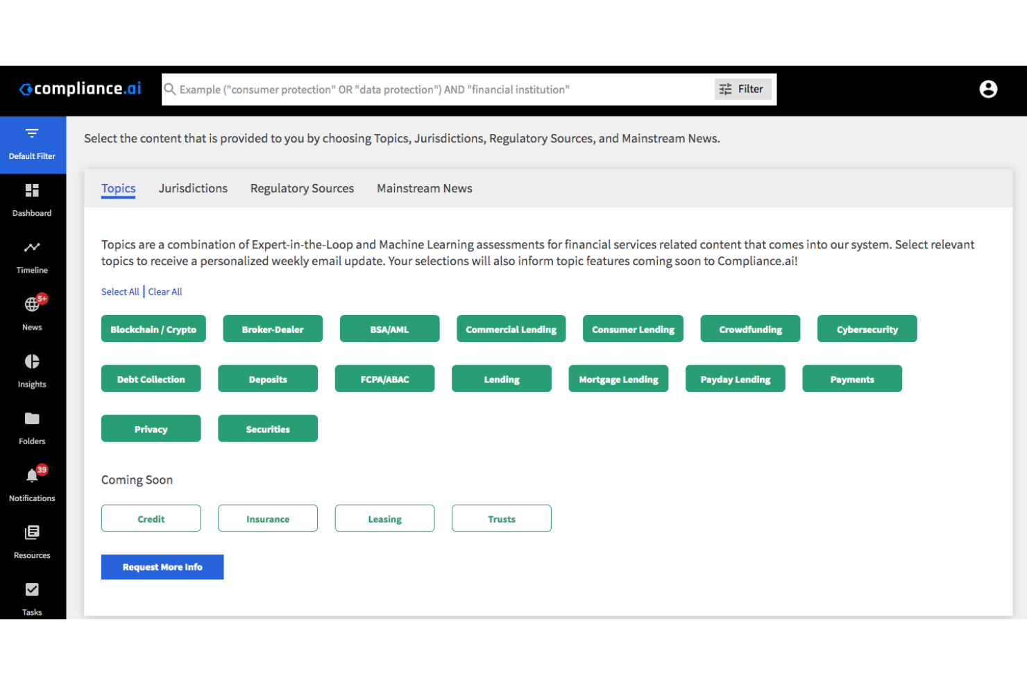 Compliance.ai screenshot - I 10 migliori software per la conformità finanziaria per il 2026