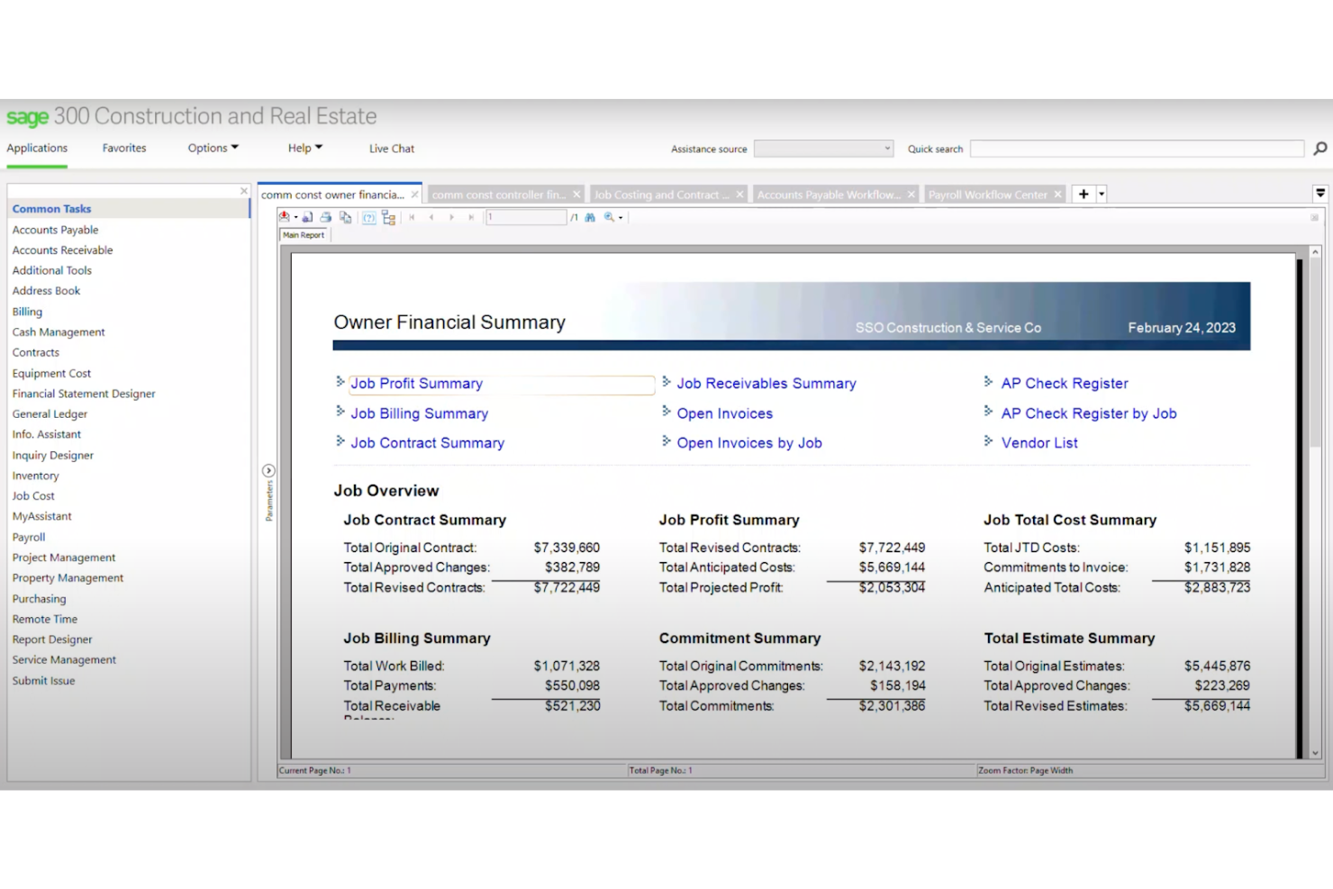 Sage 300 CRE screenshot - I 10 Migliori Software di Contabilità per Appaltatori (2026)