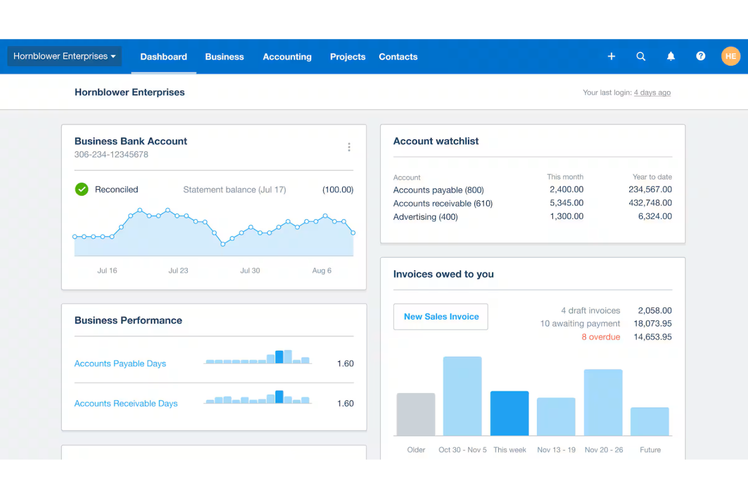 Xero screenshot - I 10 Migliori Software di Contabilità per Appaltatori (2026)