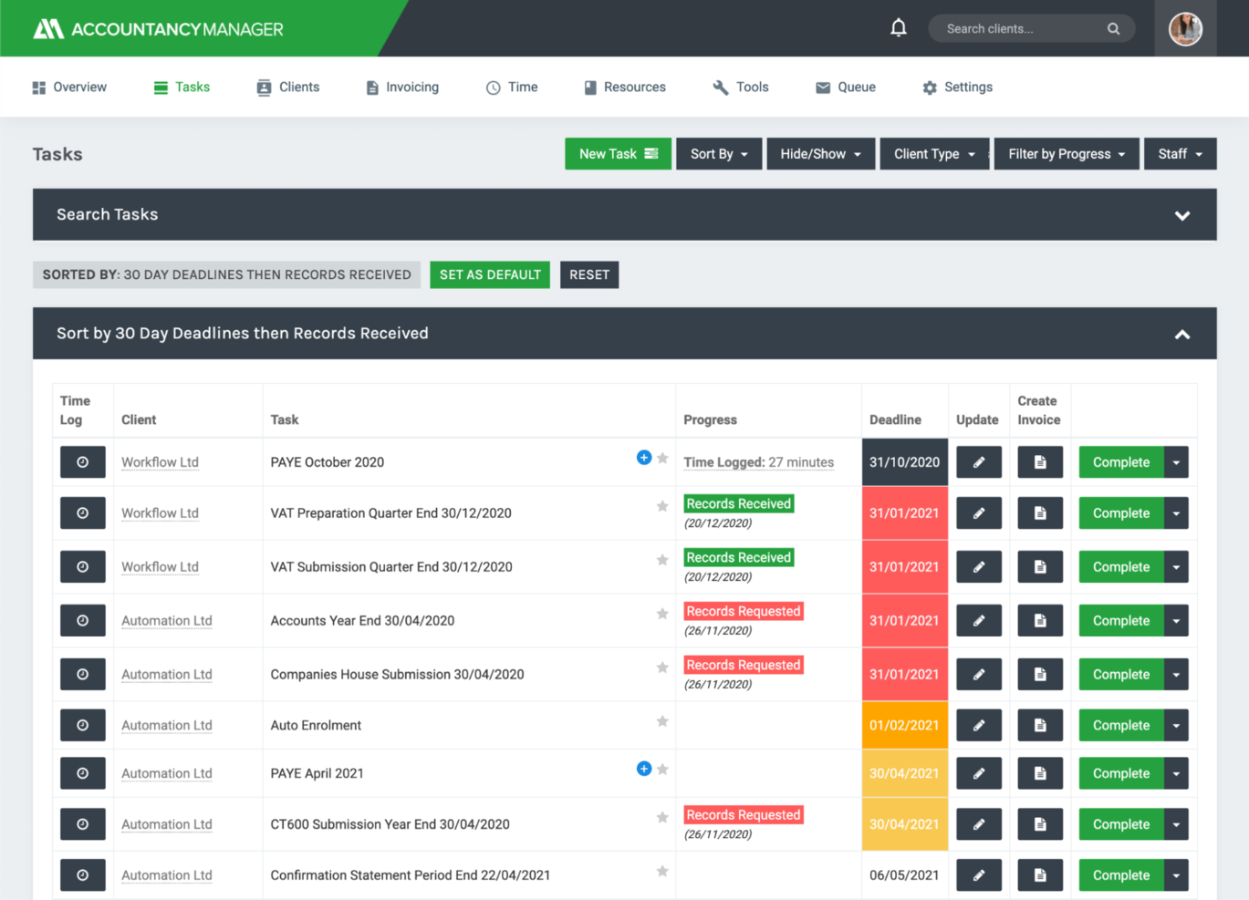 BrightManager screenshot - I 10 migliori software di contabilità con portali per clienti nel 2026