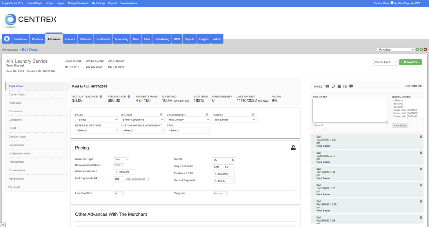 Centrex screenshot - Le 10 migliori soluzioni CRM per servizi finanziari recensite nel 2026