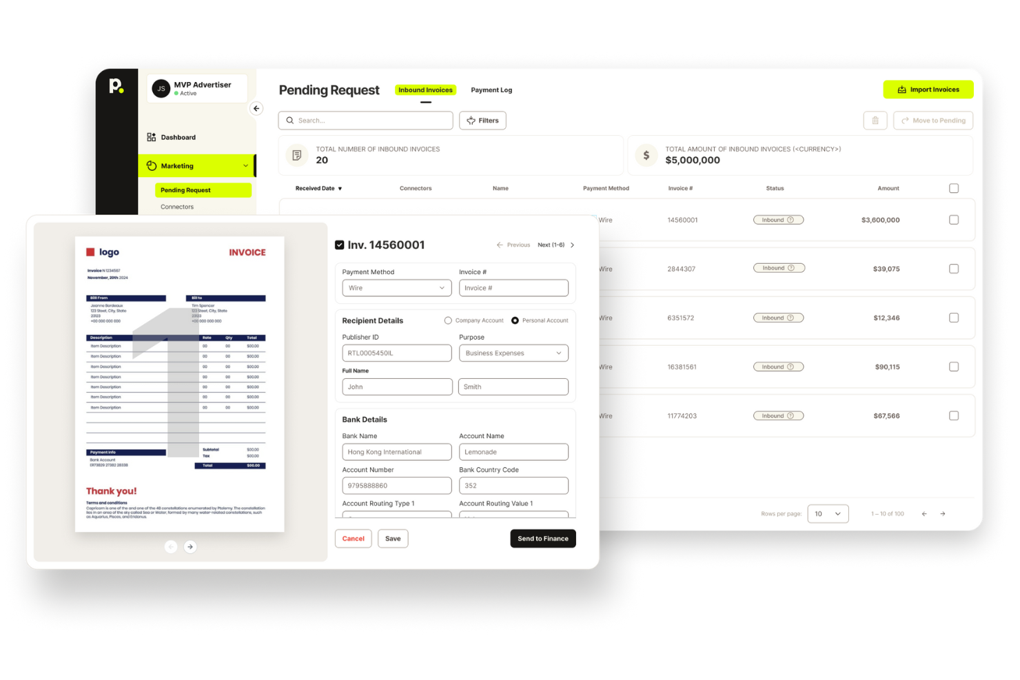 Payouts screenshot - I 10 migliori software di contabilità per agenzie pubblicitarie nel 2026
