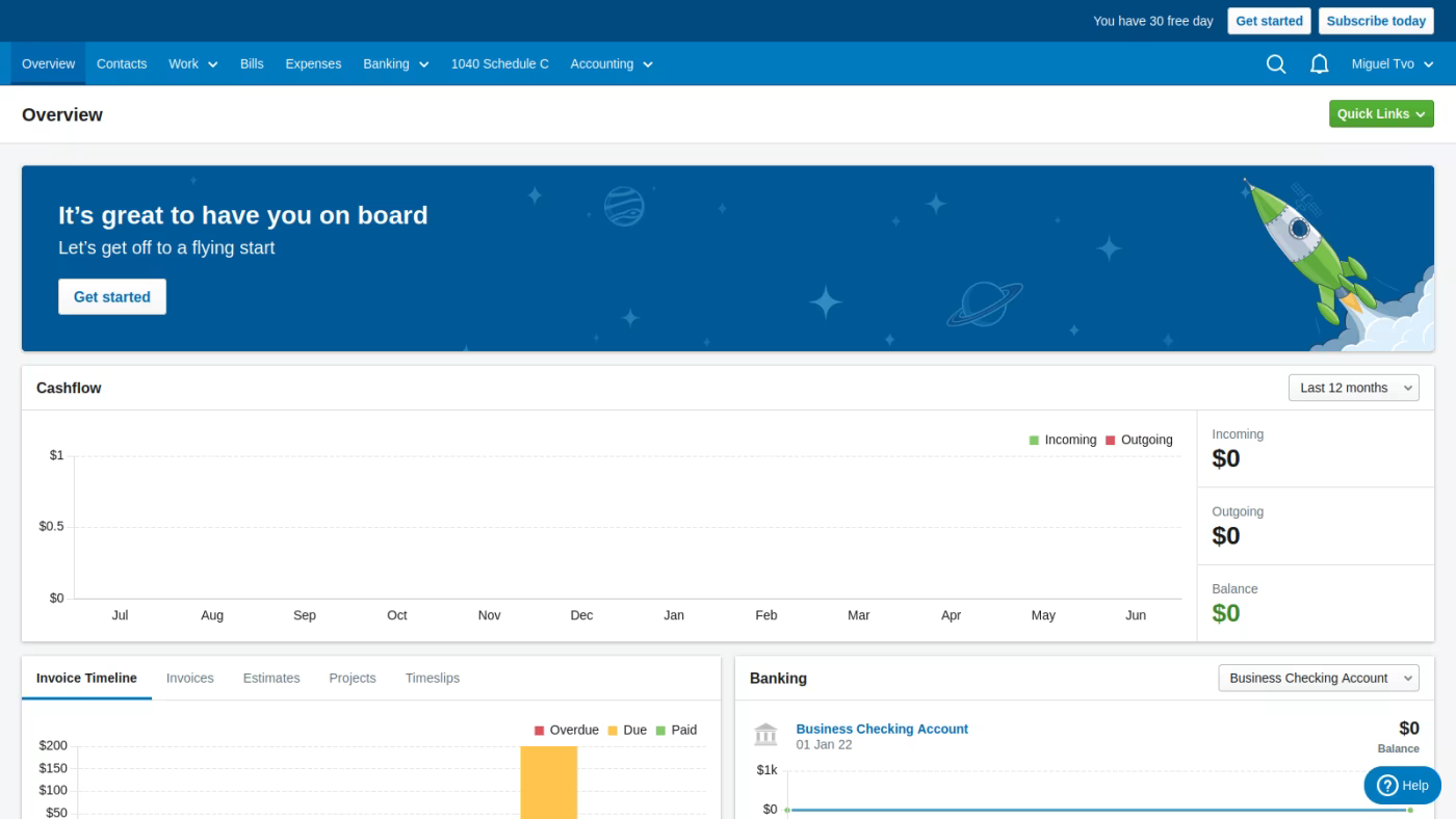FreeAgent screenshot - 10 Migliori Software di Contabilità per Lavoratori Autonomi nel 2026