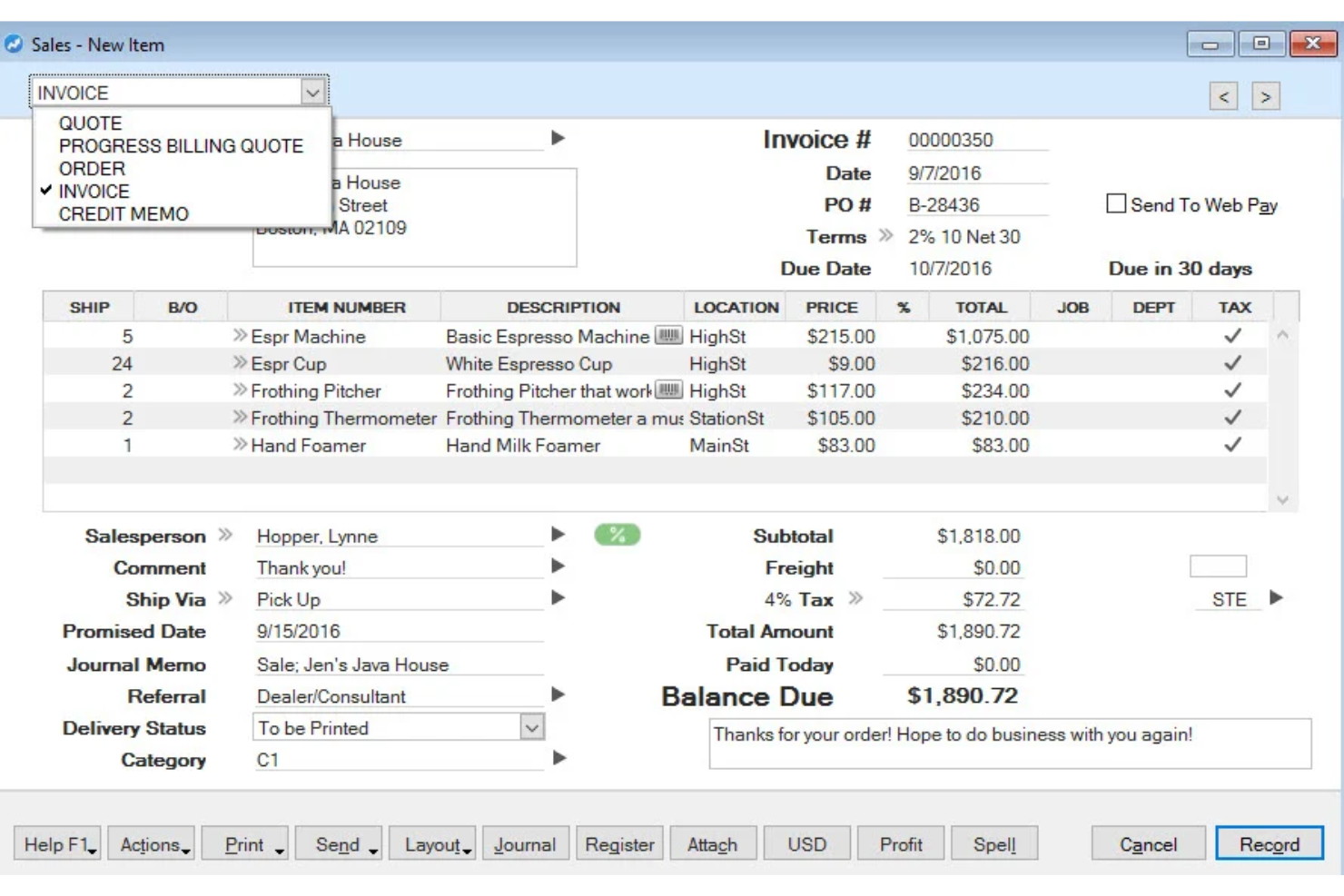 AccountEdge screenshot - 10 mejores programas de contabilidad para autónomos en 2026