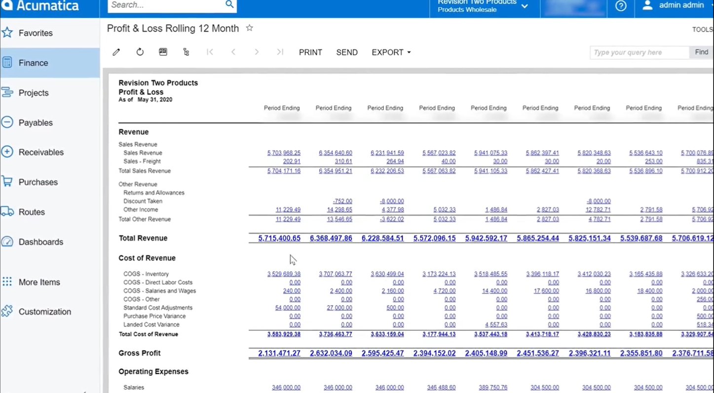 Acumatica screenshot - 10 mejores programas de contabilidad para empresas de servicios en 2026