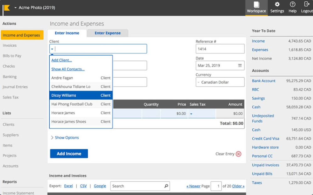 Kashoo screenshot - 10 mejores programas de contabilidad para empresas de servicios en 2026