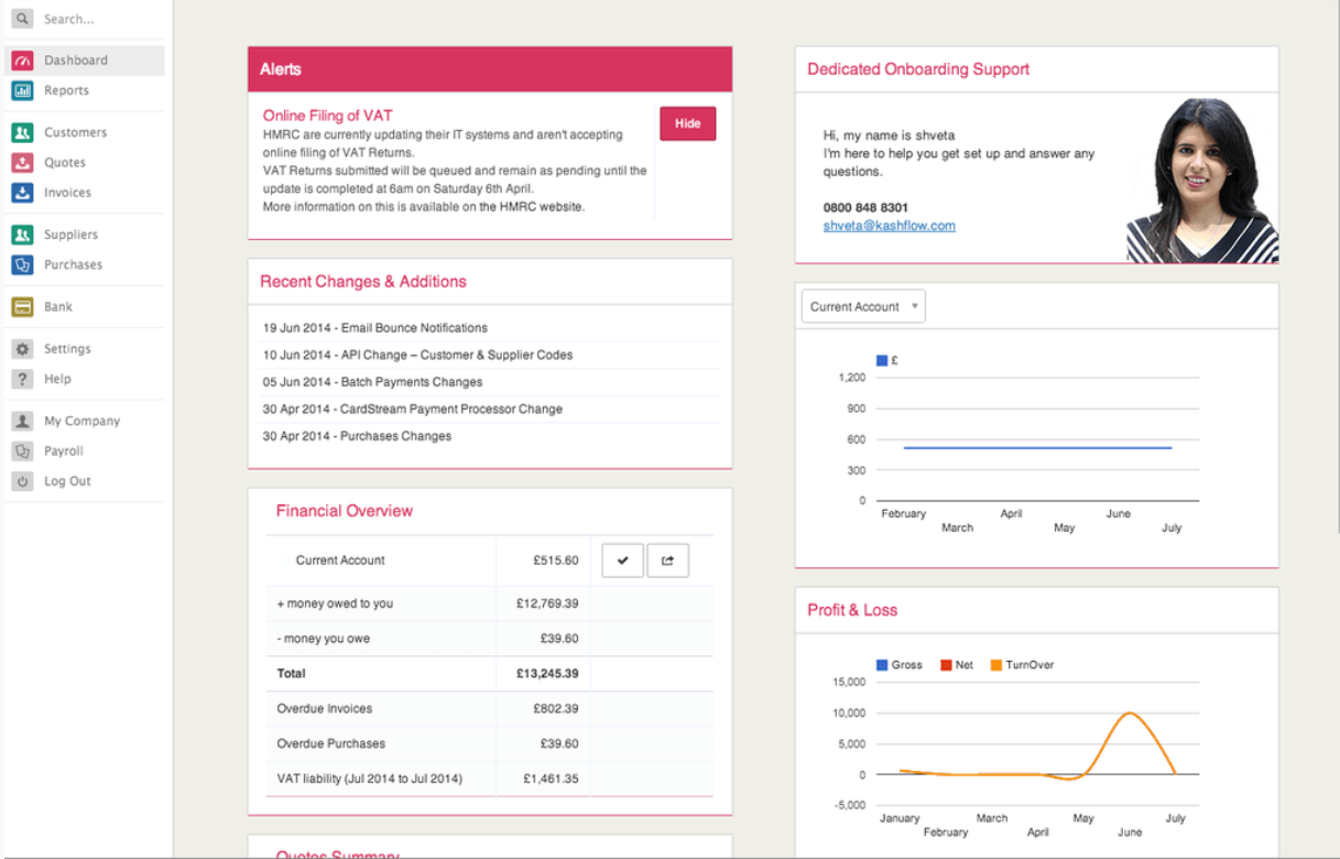 KashFlow screenshot - I 10 migliori software di contabilità per consulenti nel 2026