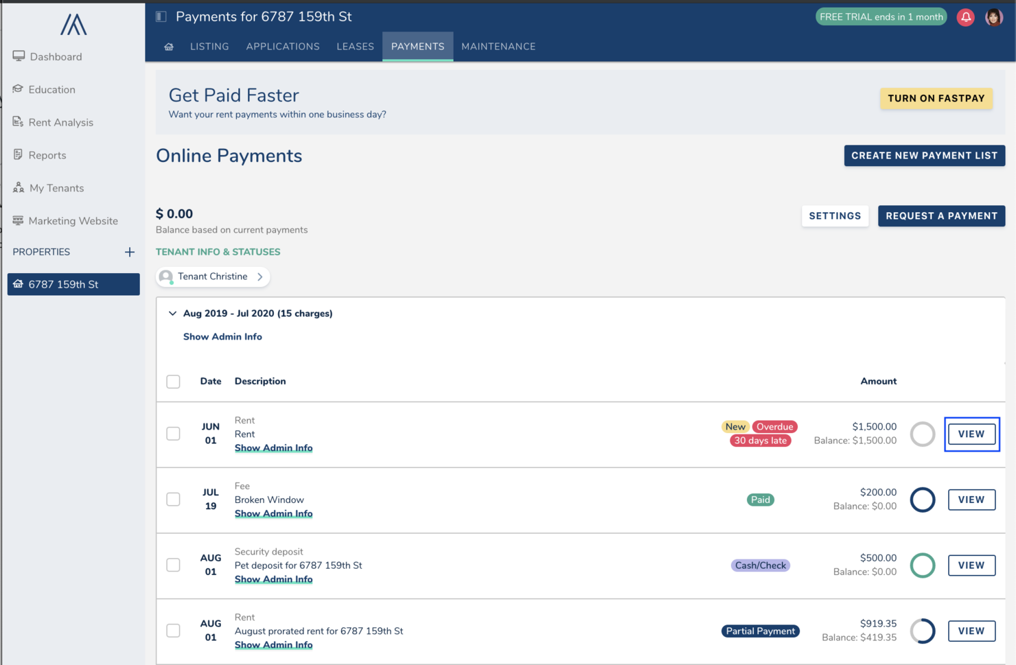 Avail screenshot - I 10 Migliori Software di Contabilità per Proprietà in Affitto nel 2026